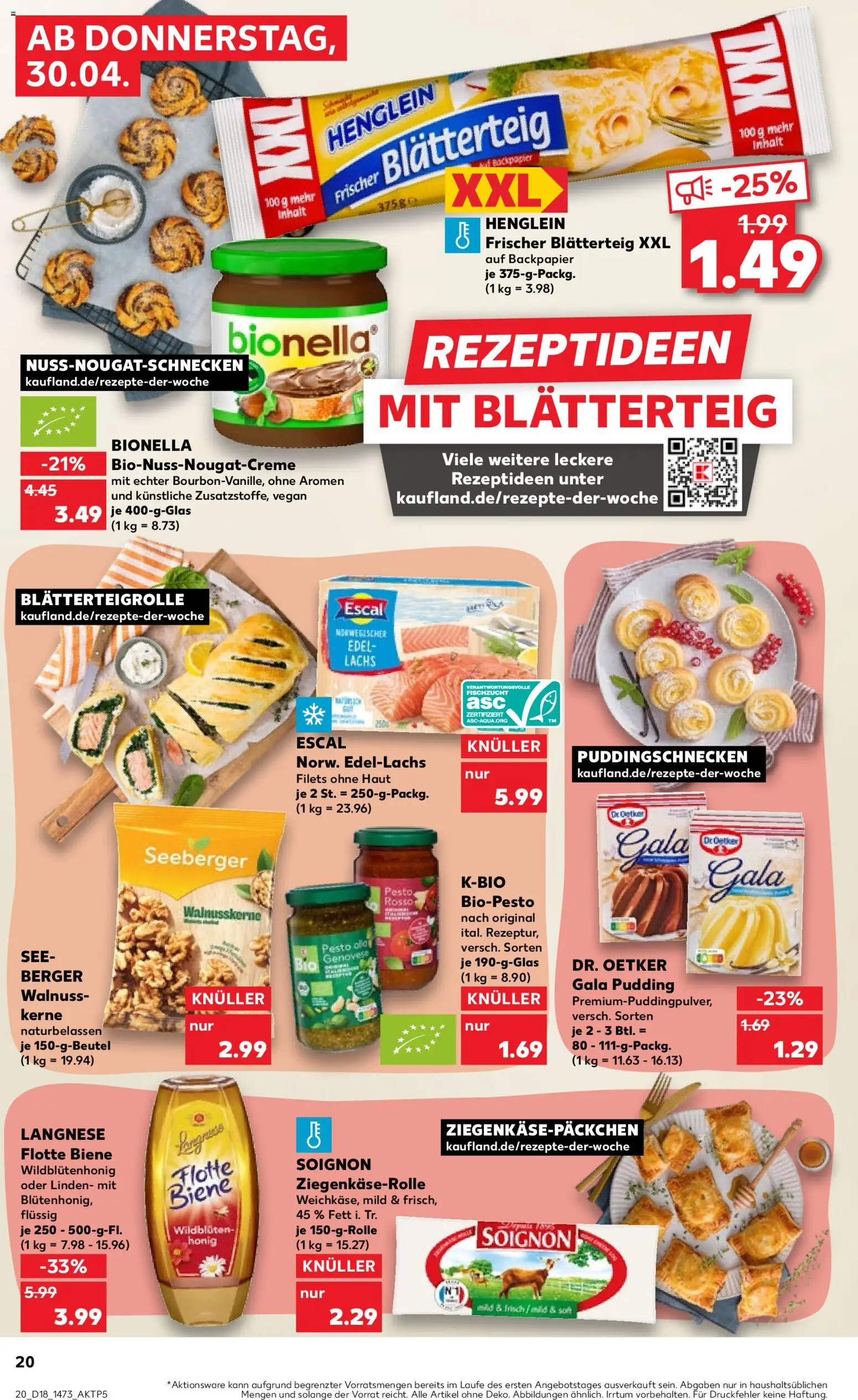 Kaufland Prospekt Frankfurt (Oder)	 – gültig ab 30.04.2026 | Seite: 20 | Produkte: Langnese, Pudding