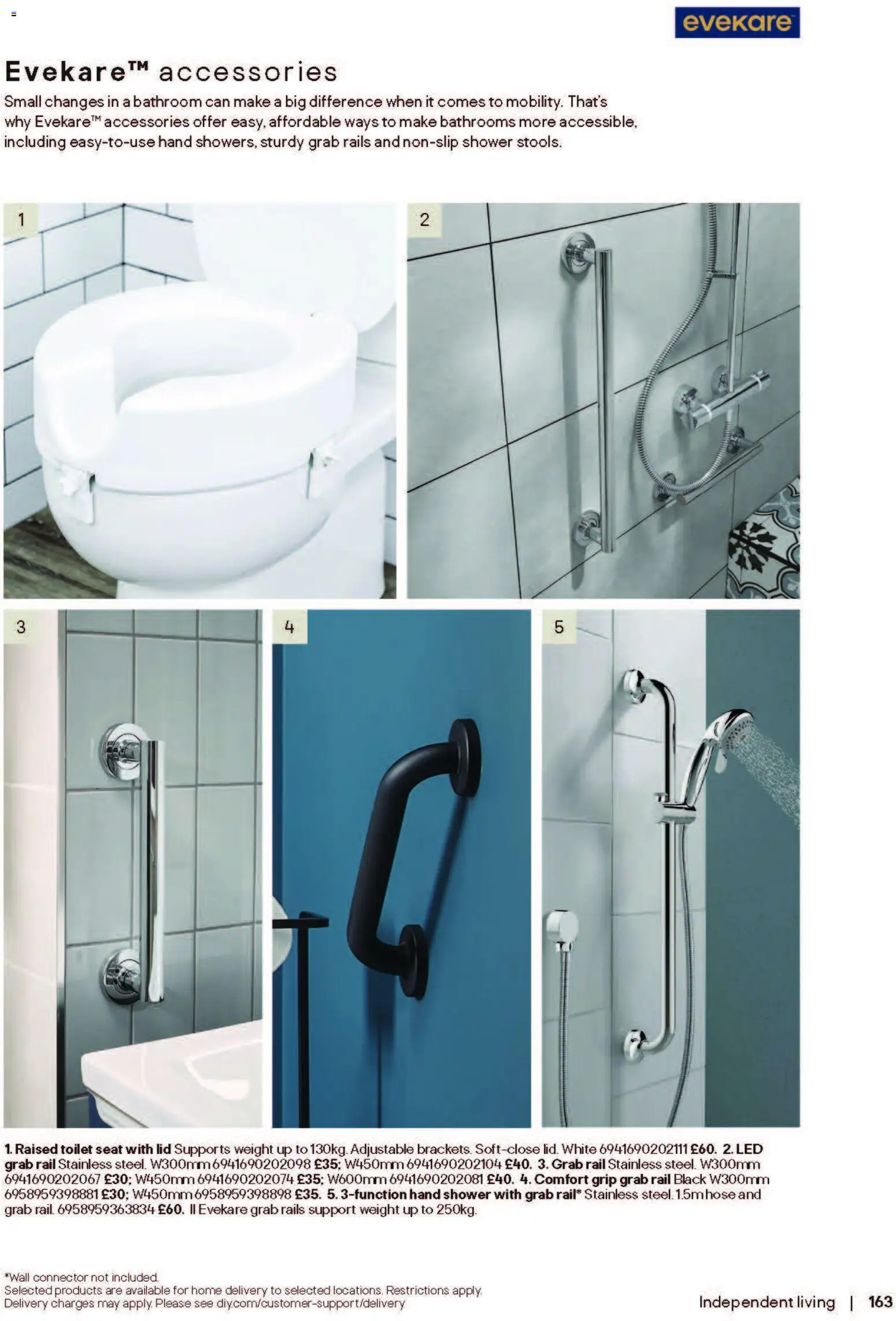 {H1} | Page: 163 | Products: Shower, Rails, Connector, Weight