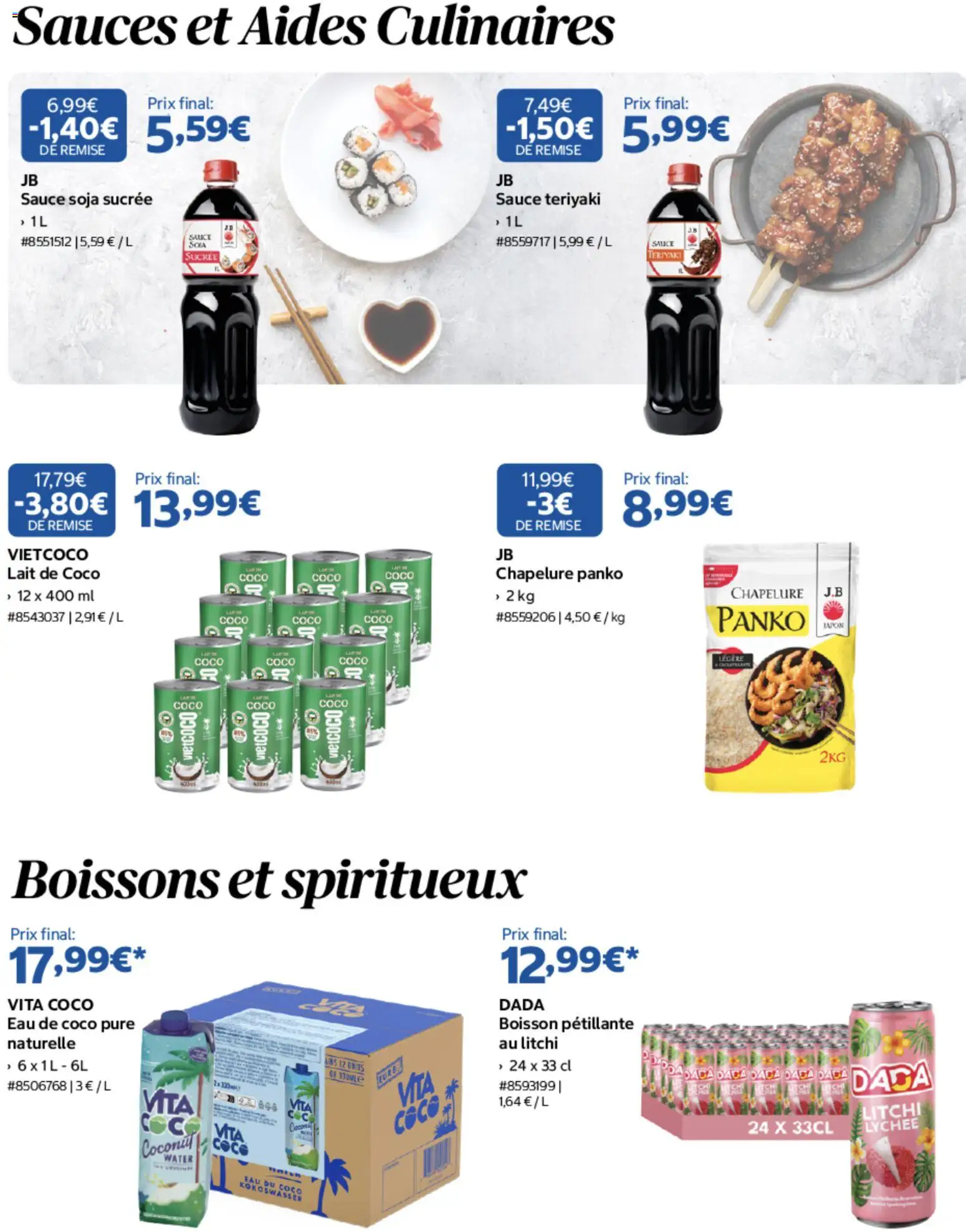 {H1} | Page: 6 | Produits: Sauce soja, Sauces, Sauce soja sucrée, Eau de coco