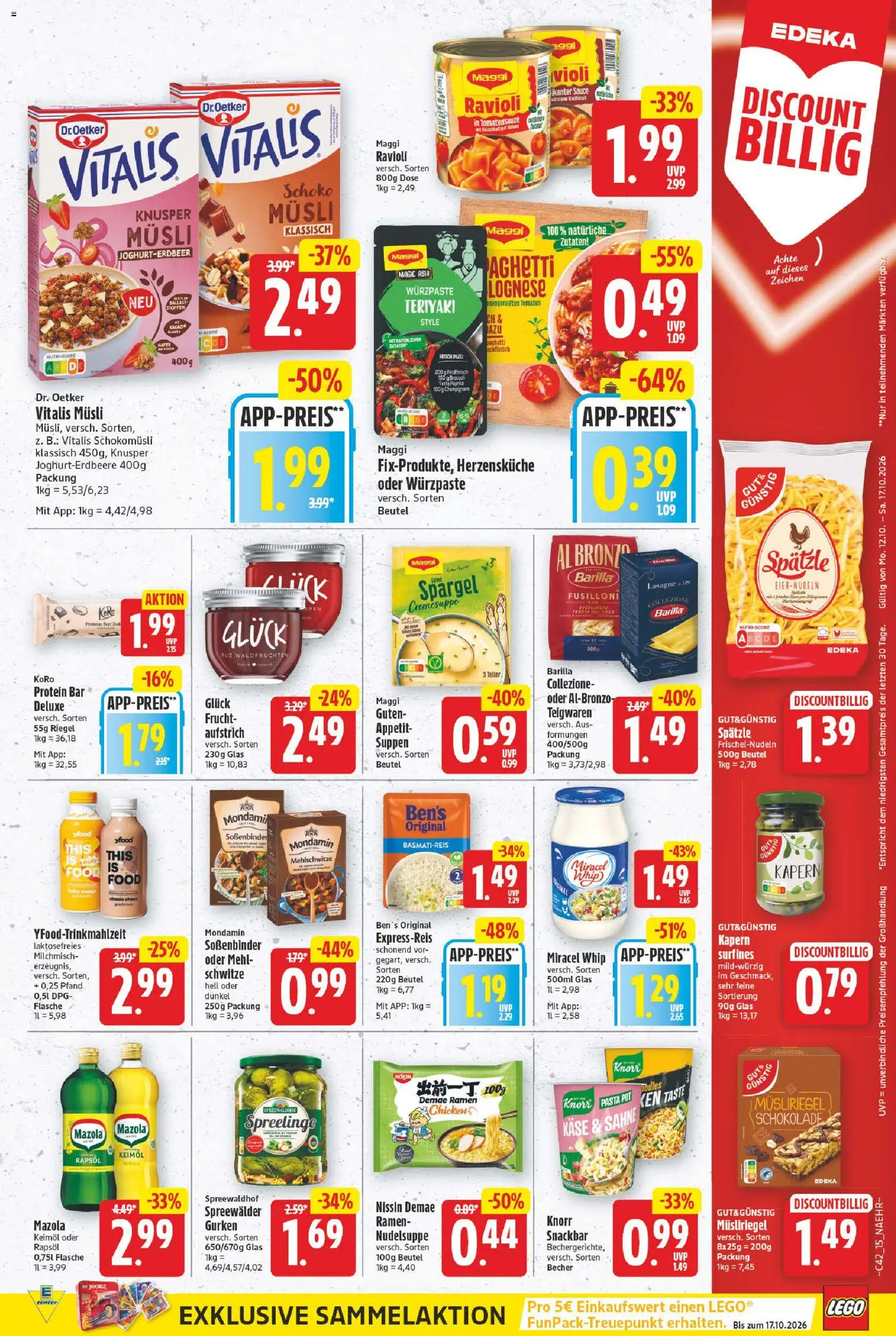 E center Prospekt – gültig ab 12.10.2026 | Seite: 15 | Produkte: Barilla, Schokolade, Tomaten, Knorr