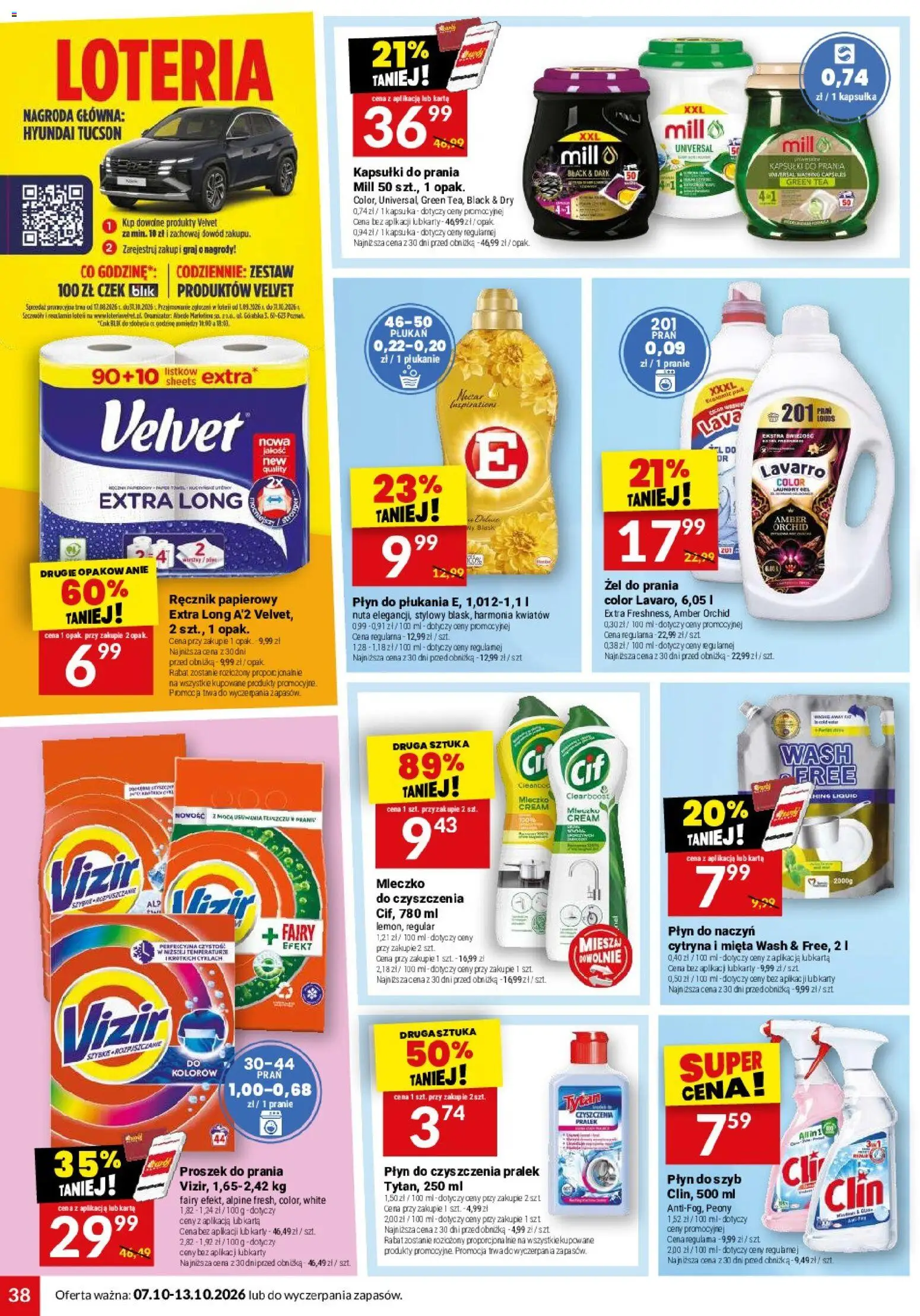 Twój Market gazetka od 07.10.2026 | Strona: 38 | Produkty: Karta, Mięta, Płyn do szyb, Ręcznik papierowy
