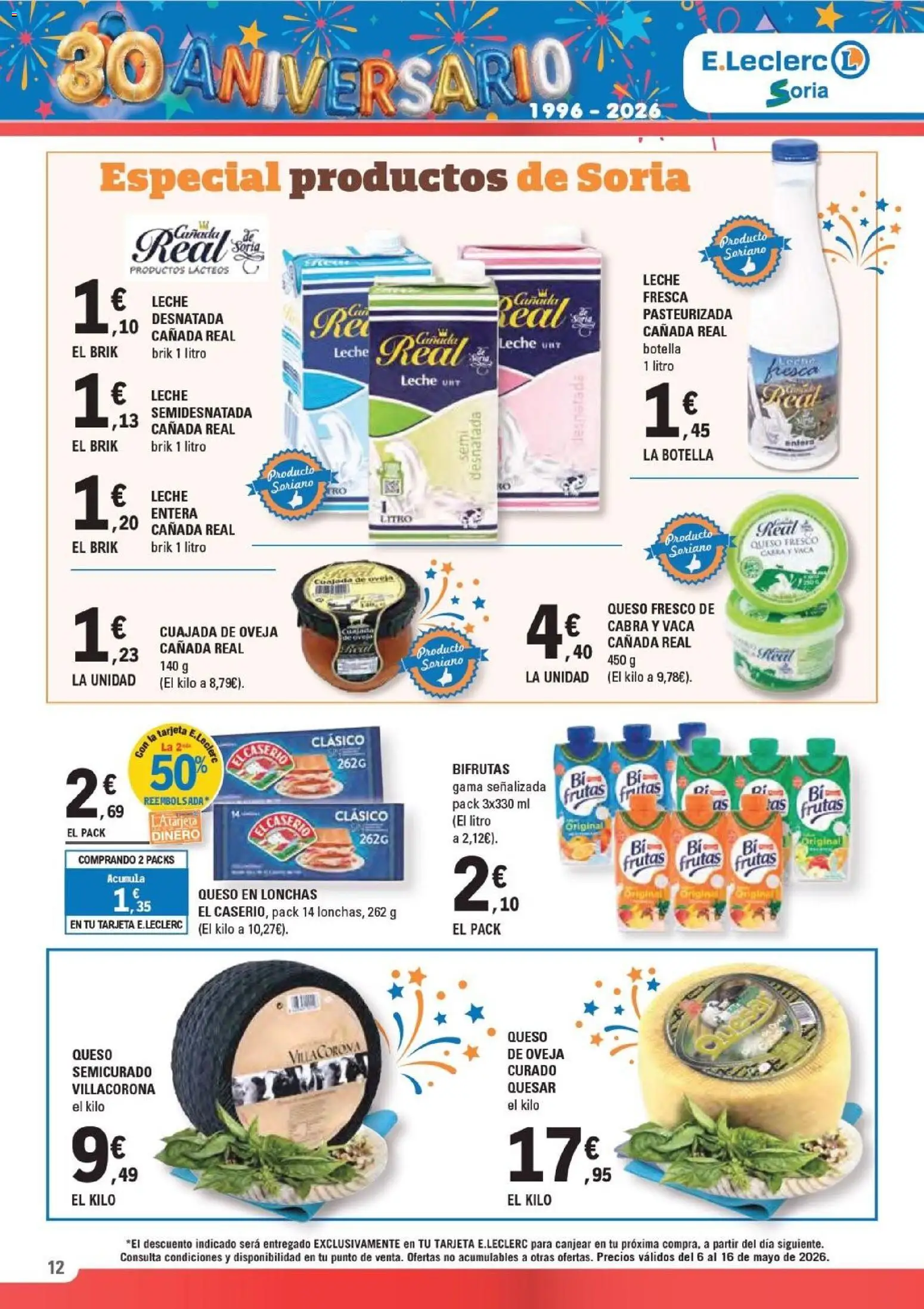 E.Leclerc Soria │ válido desde el 06.05.2026 | Página: 12 | Productos: Leche, Queso, Queso fresco