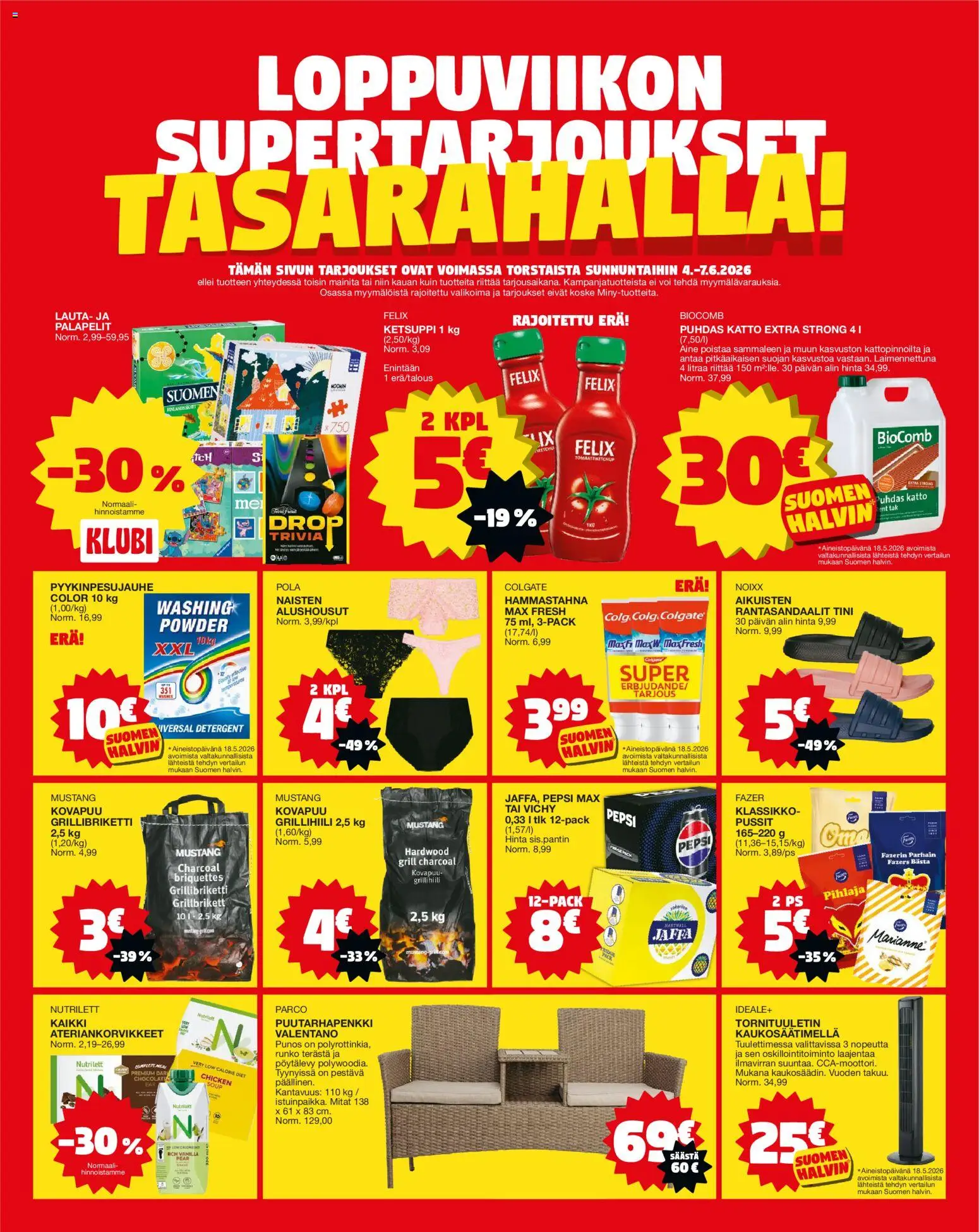 Tokmanni tarjoukset – voimassa 01.06.2026 alkaen | Sivu: 24 | Tuotteet: Hammastahna, Pepsi, Alushousut, Ketsuppi