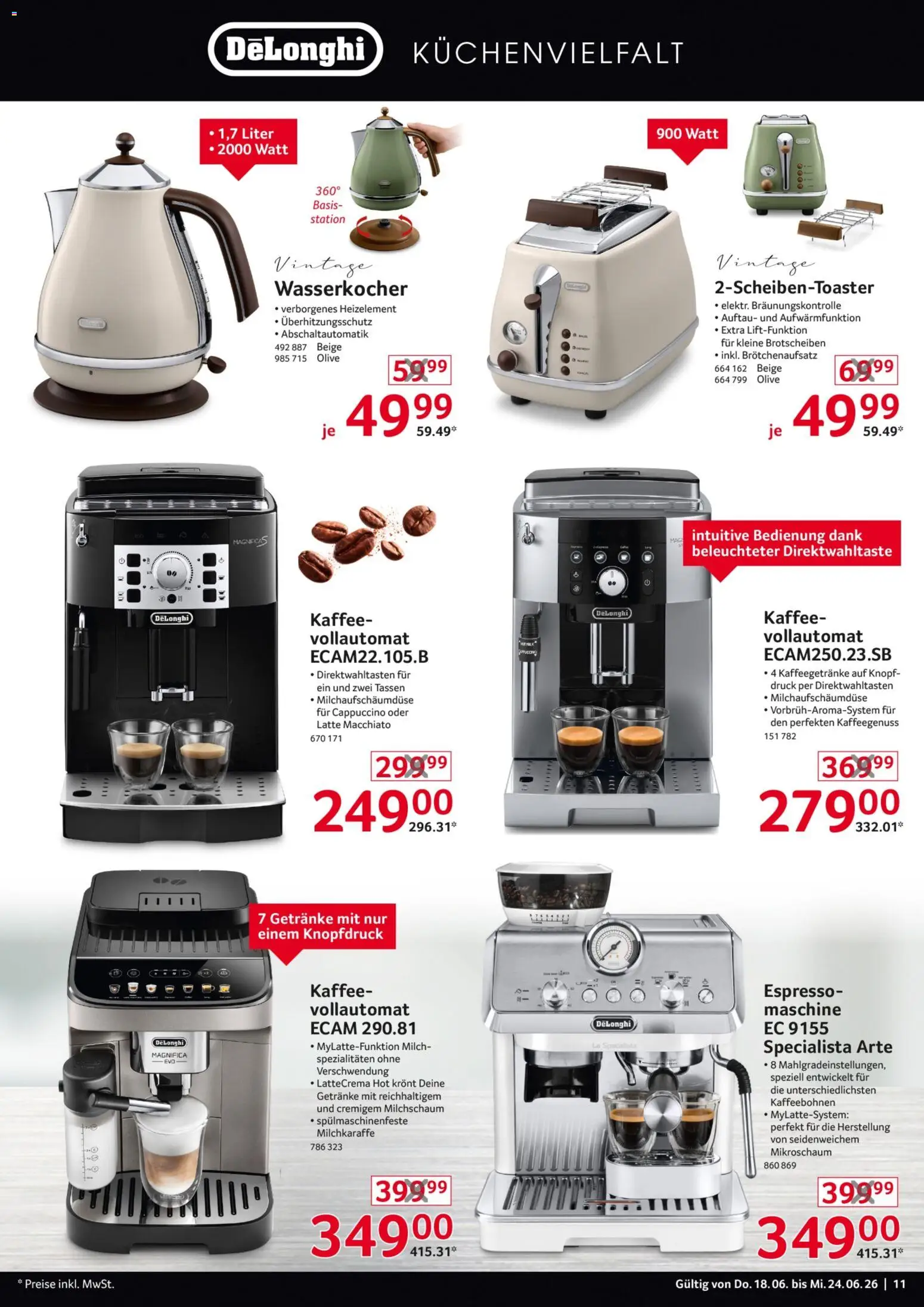 Selgros Non Food – gültig ab 18.06.2026 | Seite: 11 | Produkte: Wasserkocher, Milch, Kaffee