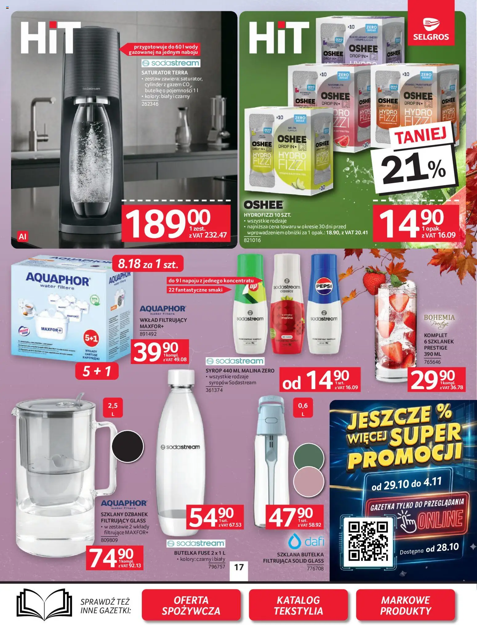 Selgros cash&carry gazetka - Oferta przemysłowa od 22.10.2026 | Strona: 19 | Produkty: Syrop, Malina, Dzbanek, Oshee