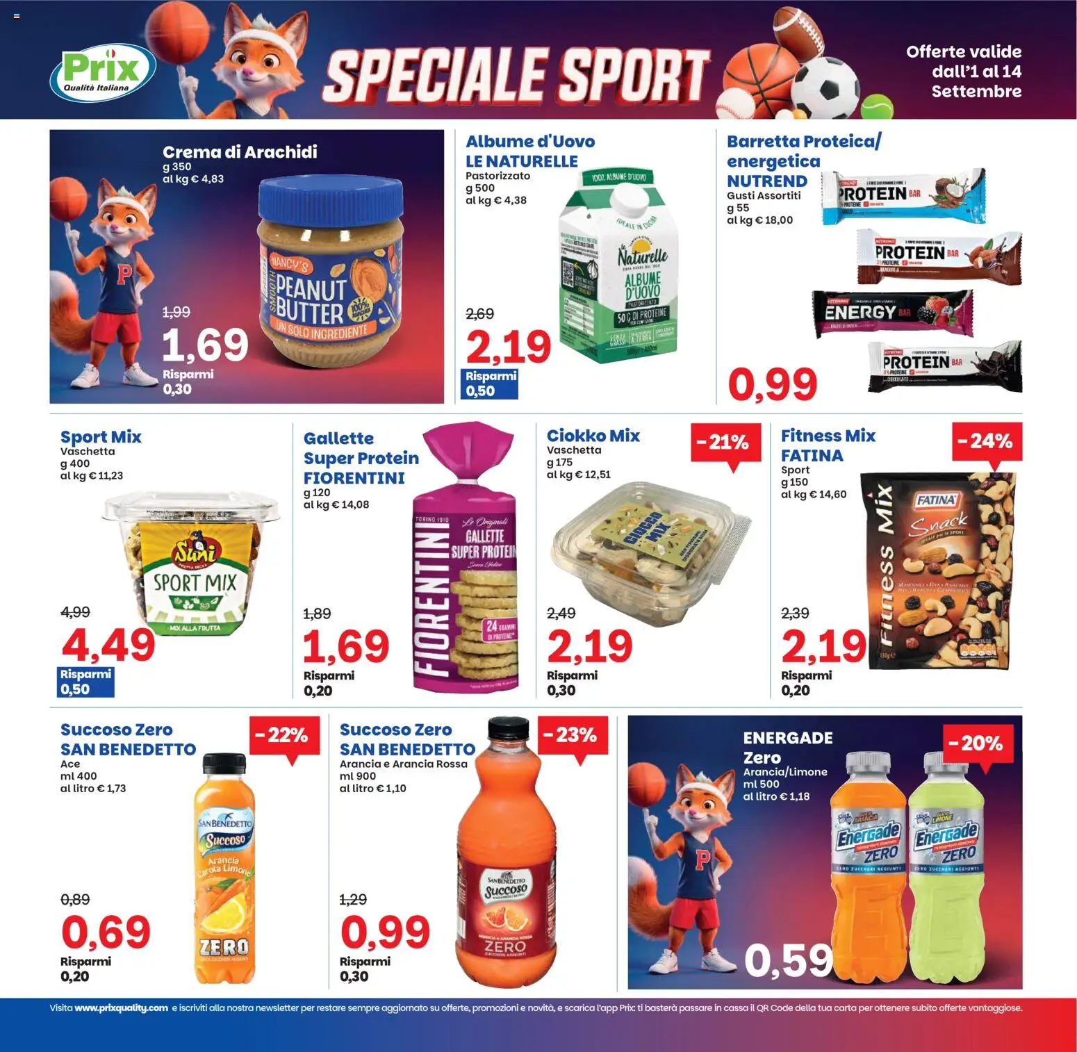 Volantino Prix del 01/09/2026 | Pagina: 14 | Prodotti: Limone, Gallette, Arancia, Arachidi