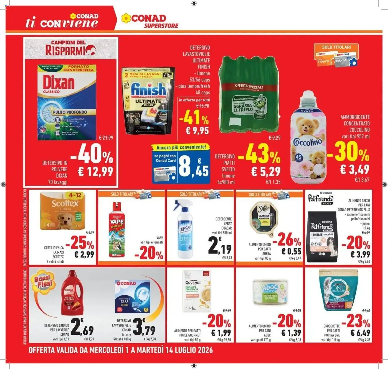 Volantino Conad del 30/06/2026 | Pagina: 32 | Prodotti: Carta igienica, Ammorbidente, Limone, Lavastoviglie