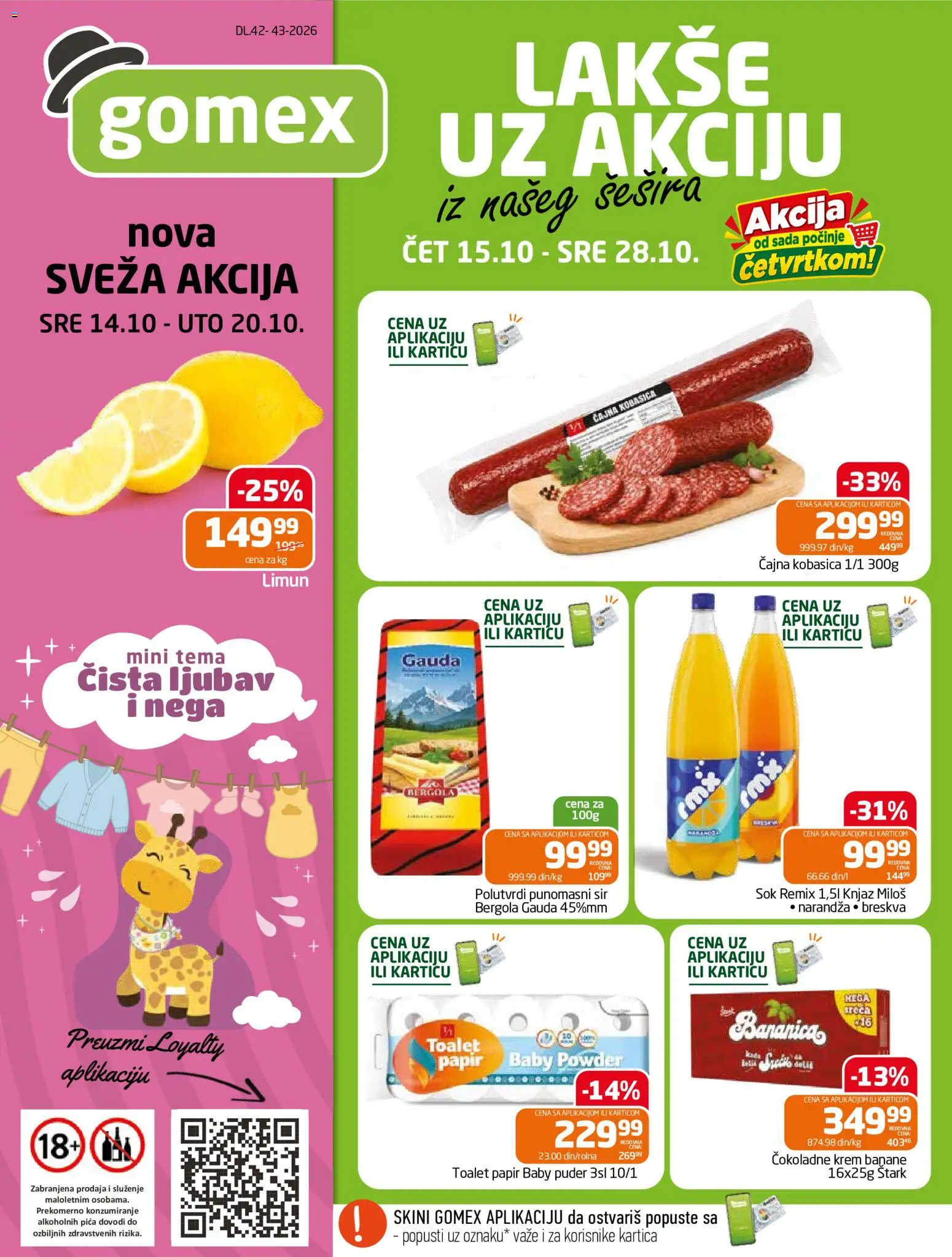 Gomex katalog Batajnica, ponuda od 15.10.2026