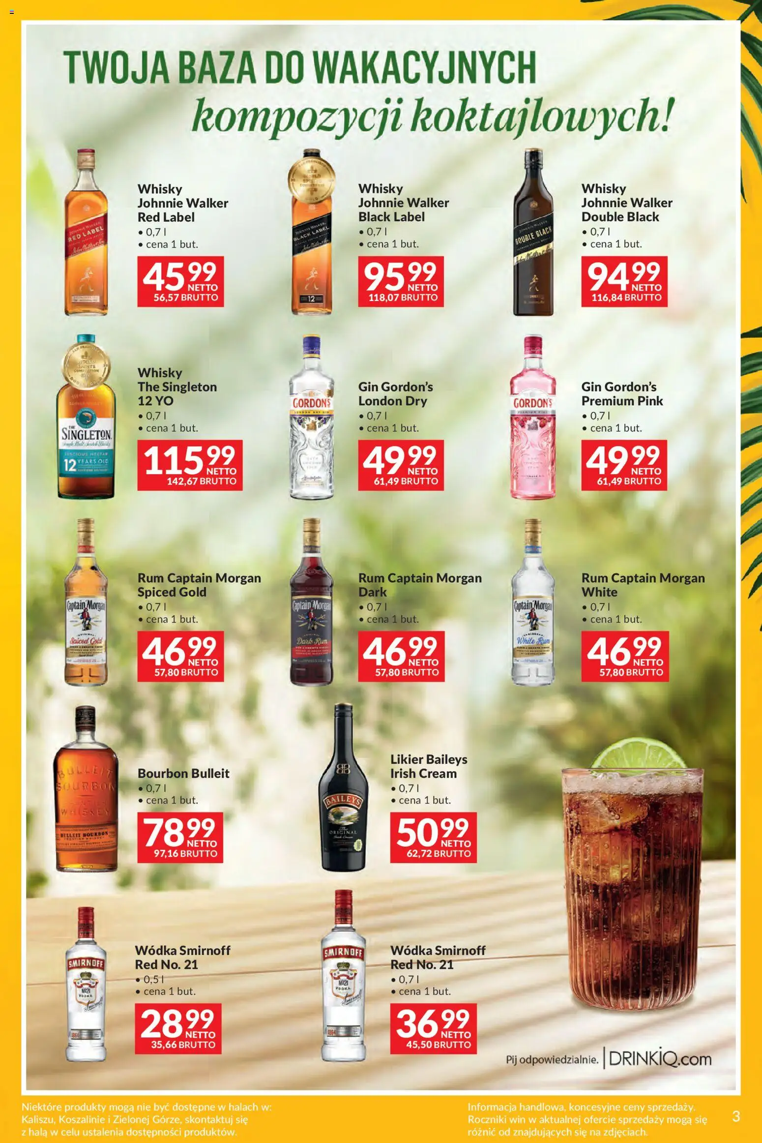 Makro gazetka - Summer drinks od 07.07.2026 | Strona: 3 | Produkty: Baileys, Bourbon, Black Label, Rum