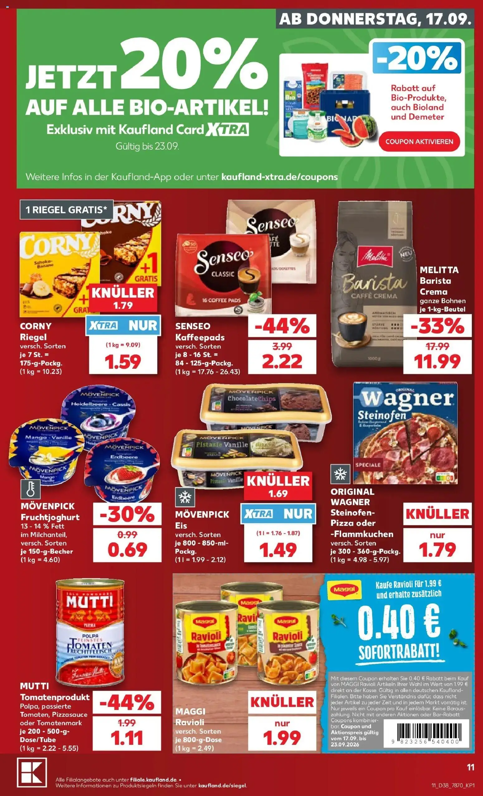 Prospekt Kaufland ab 14.09.2026 » Angebote Online zum Blättern | Seite: 23 | Produkte: Senseo, Fruchtjoghurt, Vanille, Pizza