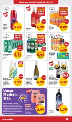 Penny Markt Flugblatt ab 04.10.2026 gültig | Seite: 16 | Produkte: Pfirsich, Radler, Wein, Bier