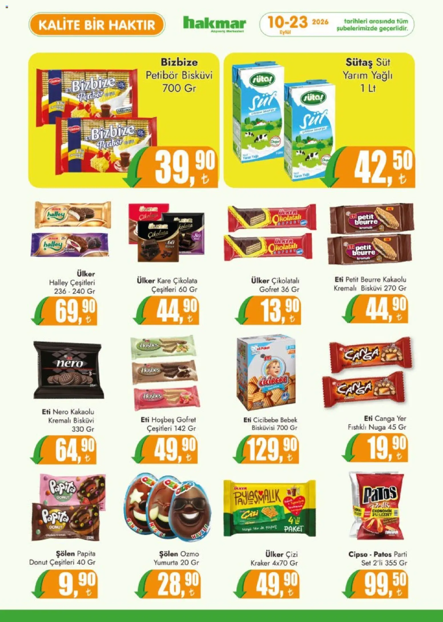 Hakmar Katalog - 10 Eylül 2026 tarihinden itibaren geçerlidir | Sayfa: 5 | Ürünler: Donut, Süt, Yumurta, Çikolata