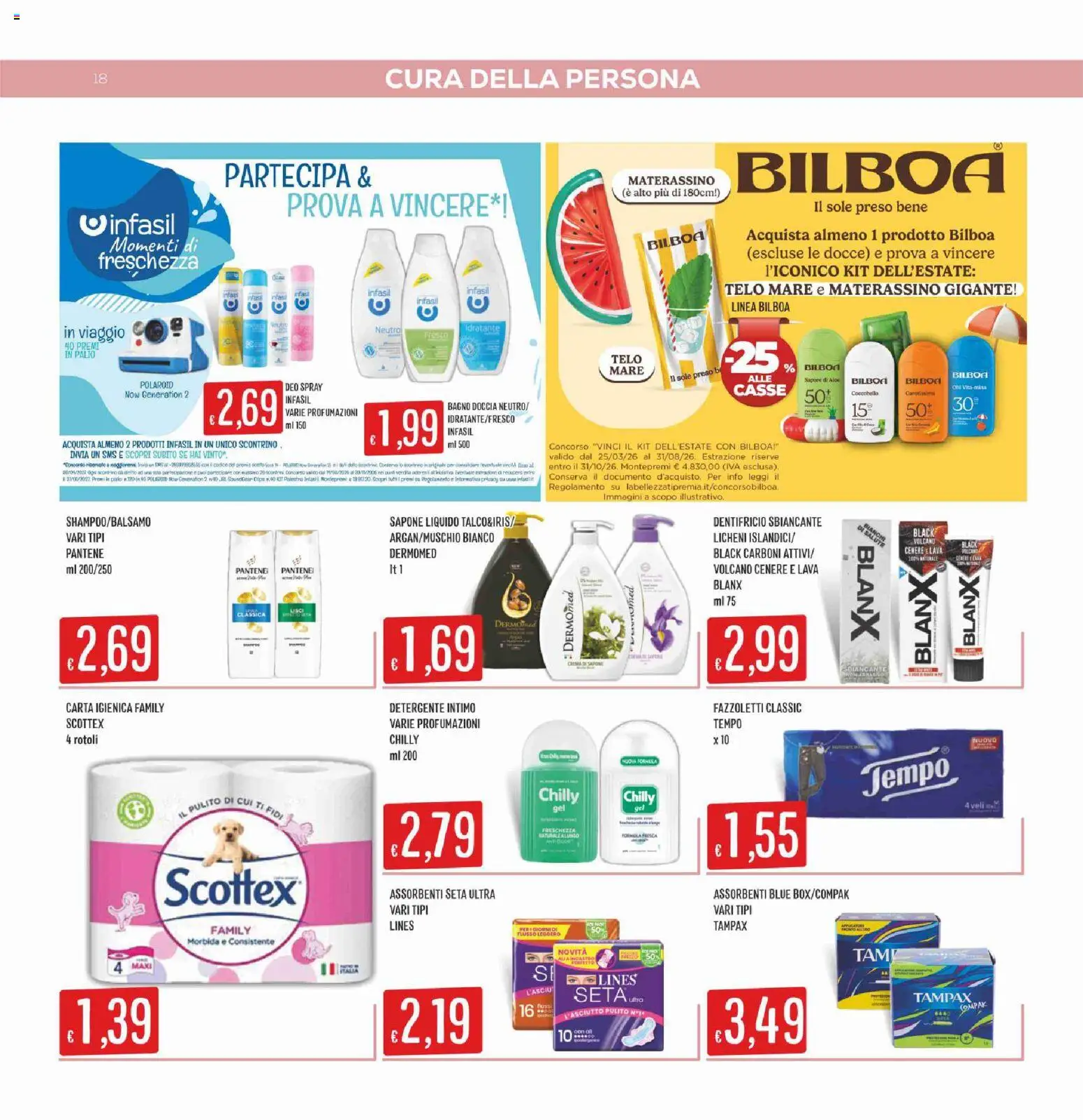 Volantino SISA del 09/07/2026 | Pagina: 18 | Prodotti: Carta igienica, Detergente intimo, Fazzoletti, Bagno