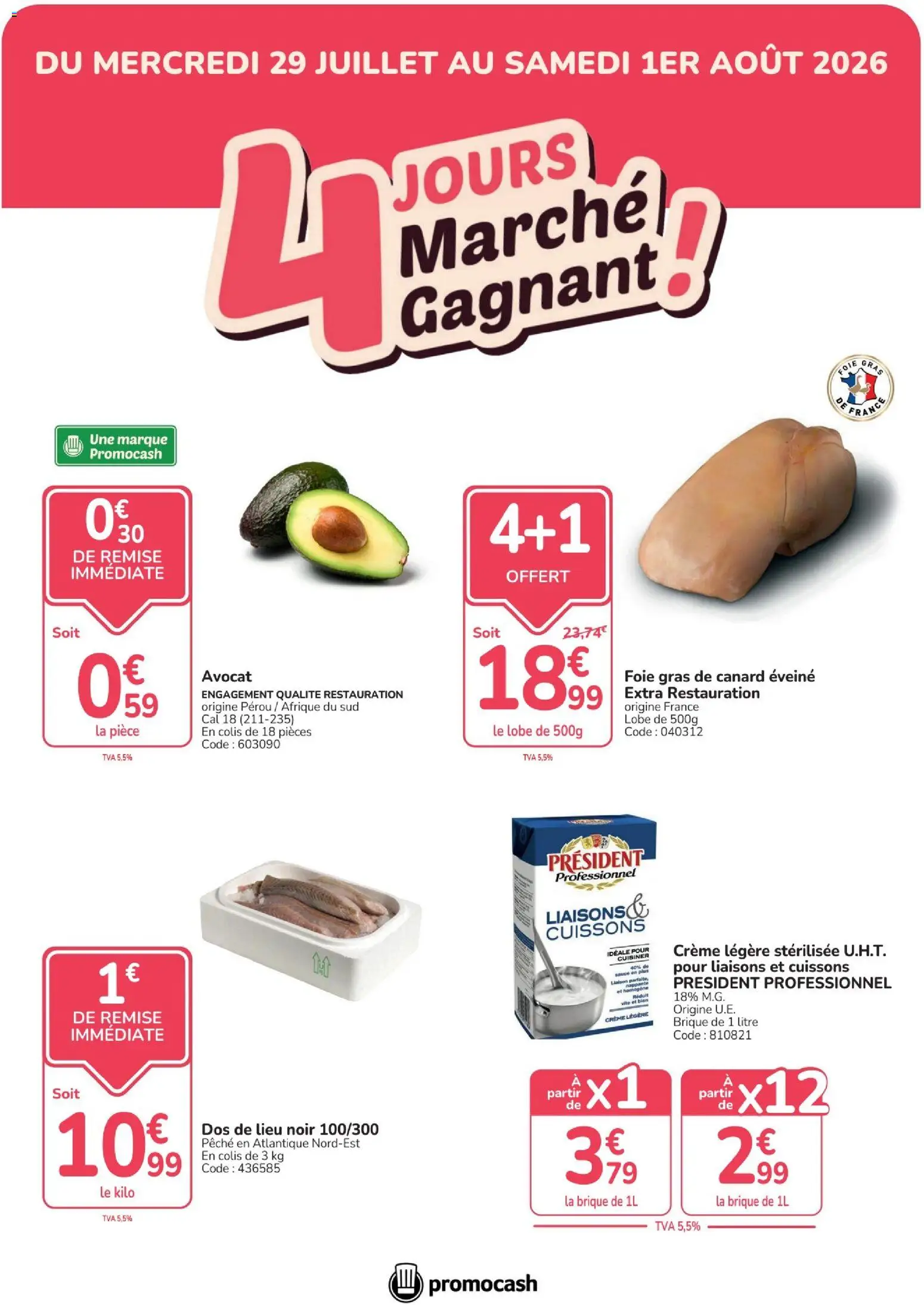 {H1} | Page: 1 | Produits: Avocat, Foie Gras de Canard, Pêche, Crème
