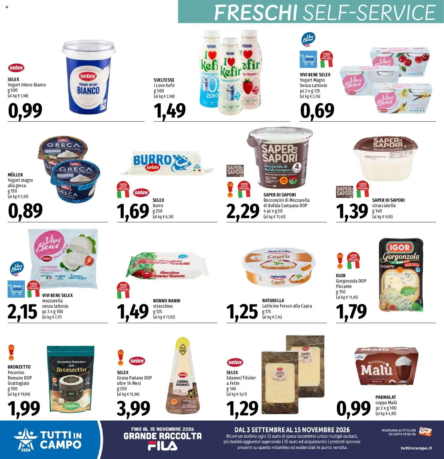 Volantino EMI del 29/10/2026 | Pagina: 14 | Prodotti: Mozzarella senza lattosio, Burro, Grana Padano, Stracciatella