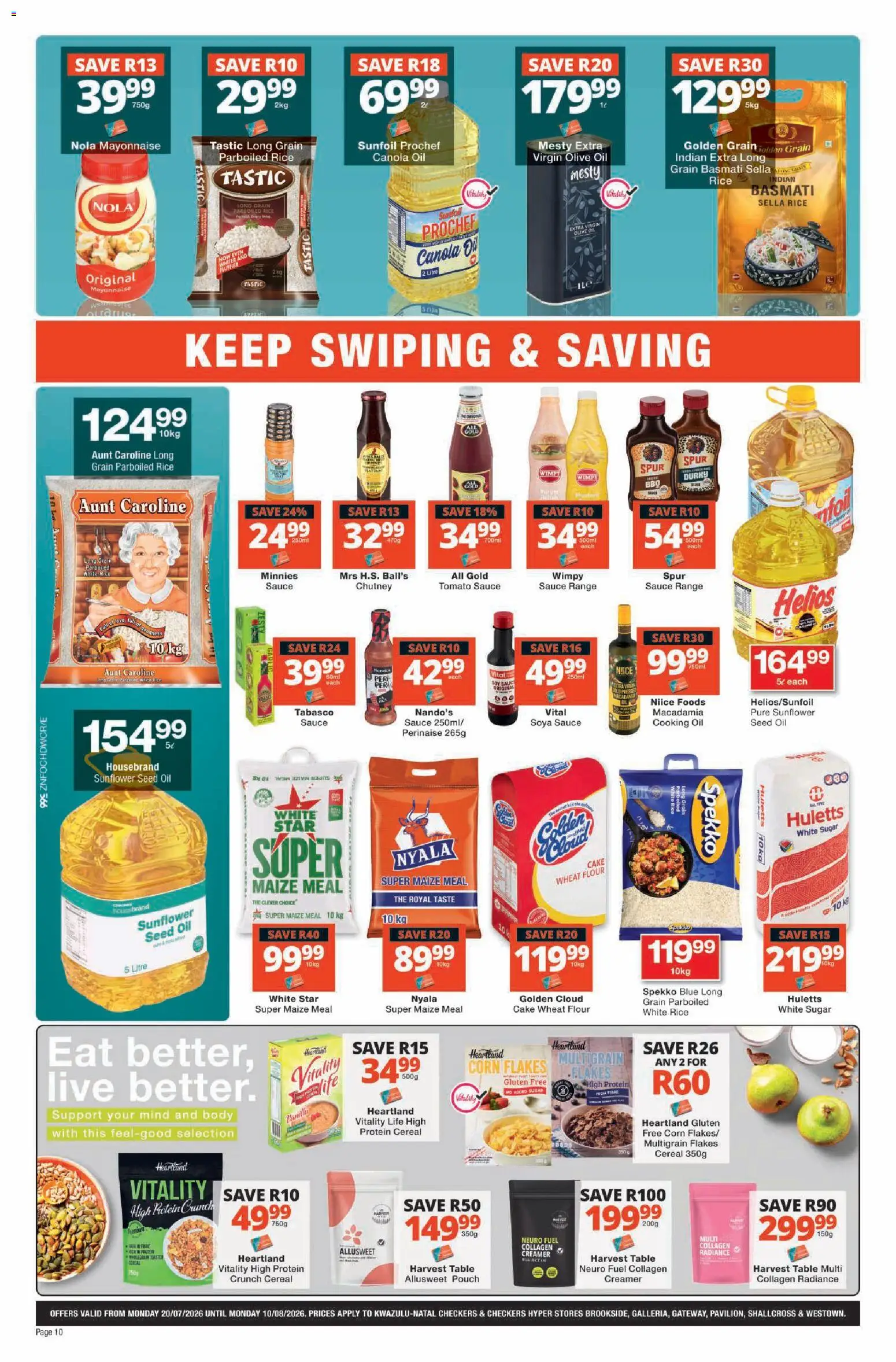 New Checkers catalogue – valid from 20/07/2026 | Page: 10 | Products: Table, Rice, Sauce, Garlic