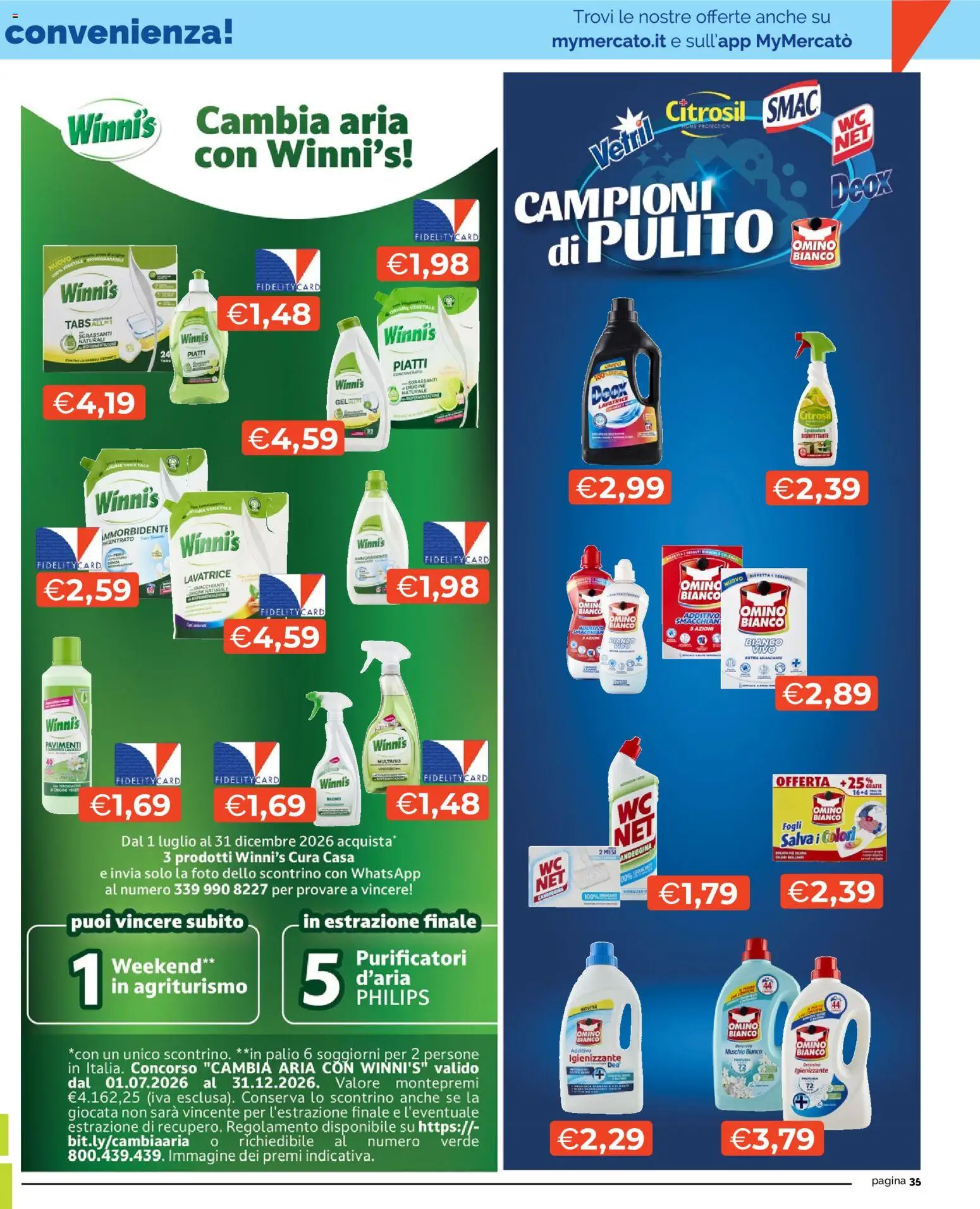 Volantino Mercatò del 01/10/2026 | Pagina: 35 | Prodotti: Ammorbidente, Piatti, Lavatrice