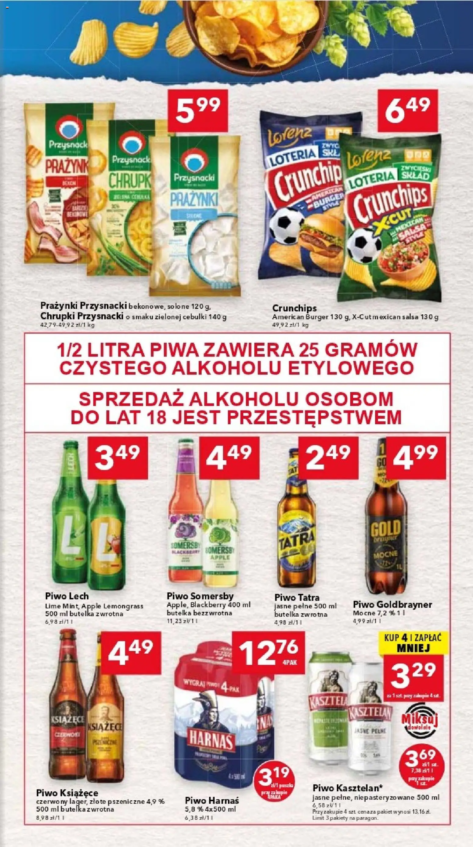 Lewiatan gazetka - Katowice od 07.05.2026 | Strona: 7 | Produkty: Chrupki, Harnaś, Piwo, Somersby