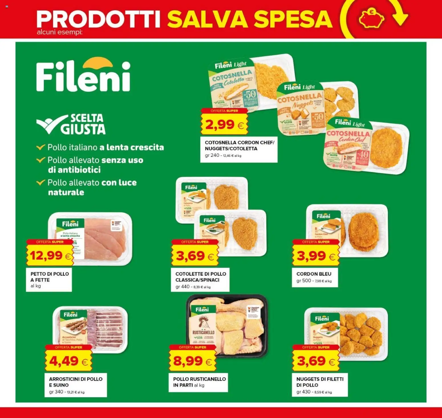 Volantino Oasi del 08/10/2026 | Pagina: 3 | Prodotti: Pollo, Nuggets, Suino, Cotolette di pollo