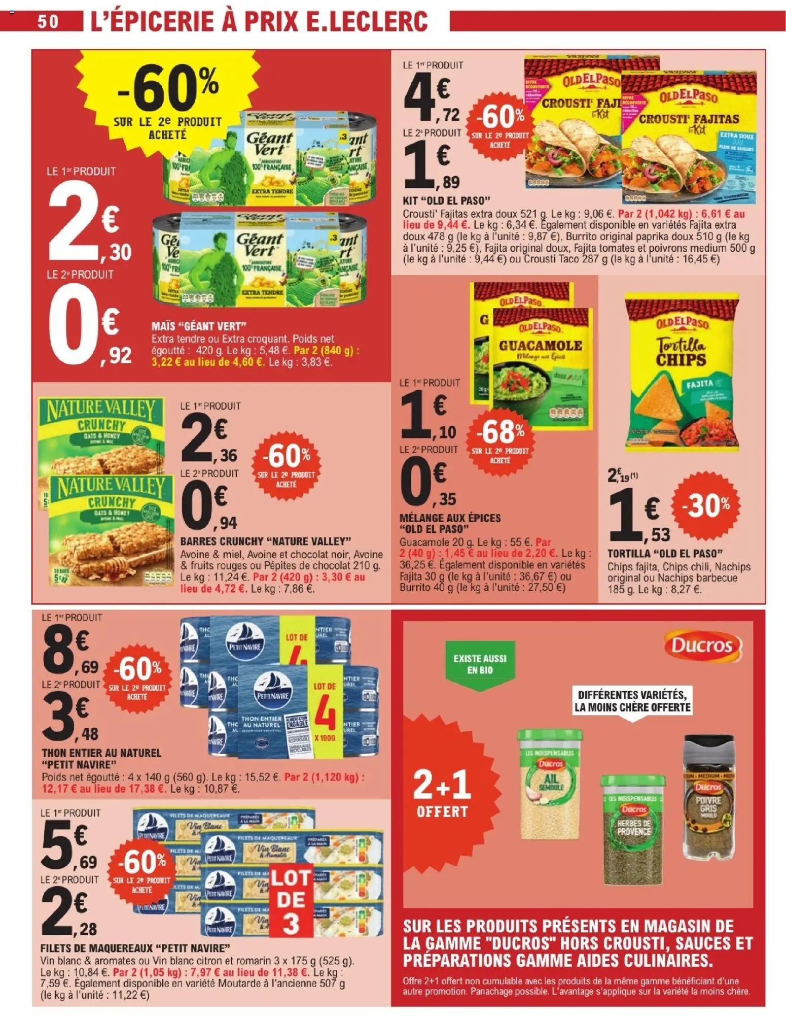 {H1} | Page: 50 | Produits: Poivre, Guacamole, Moutarde, Vin