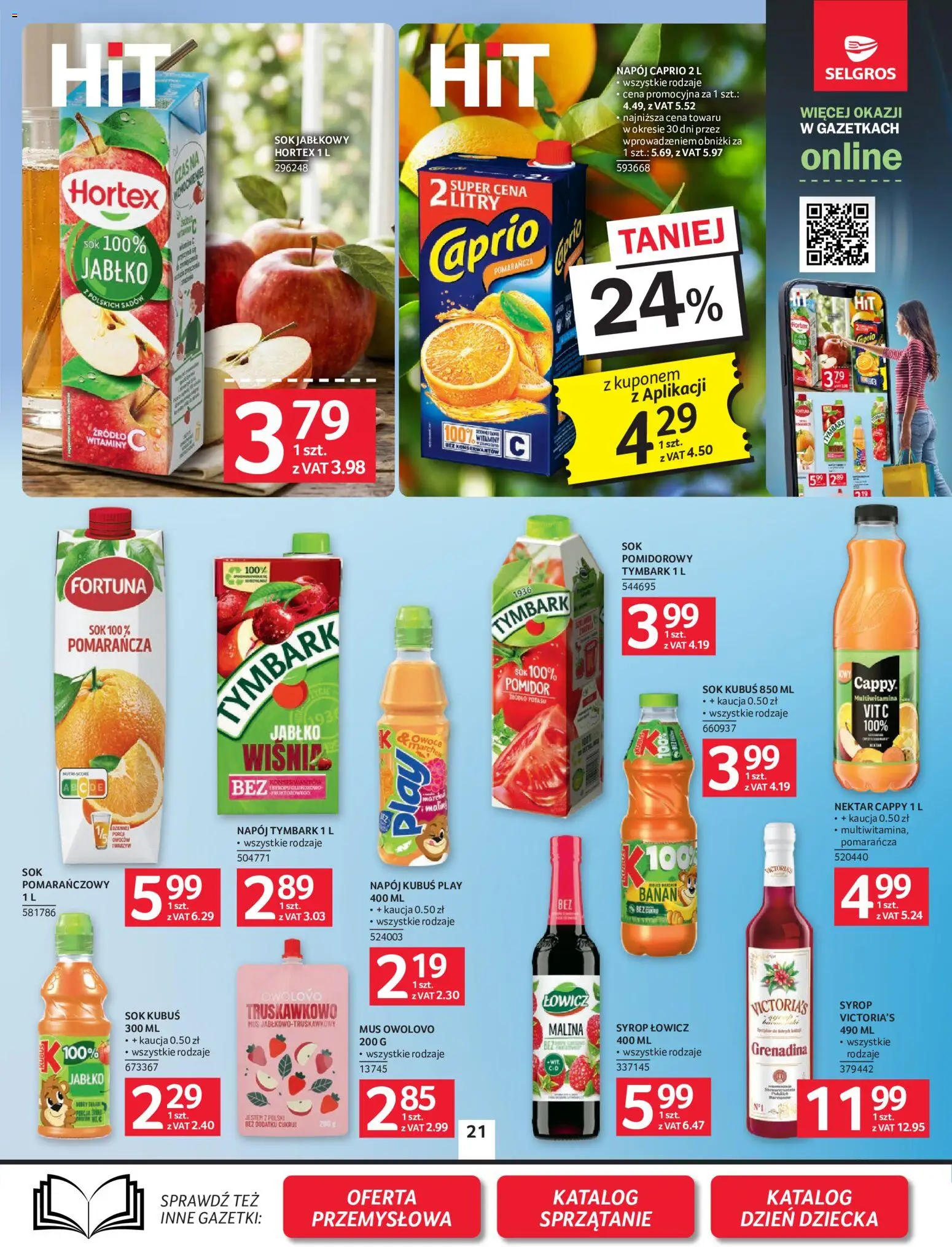 Selgros cash&carry gazetka od 21.05.2026 | Strona: 21 | Produkty: Syrop, Wiśnie, Sok, Grenadina