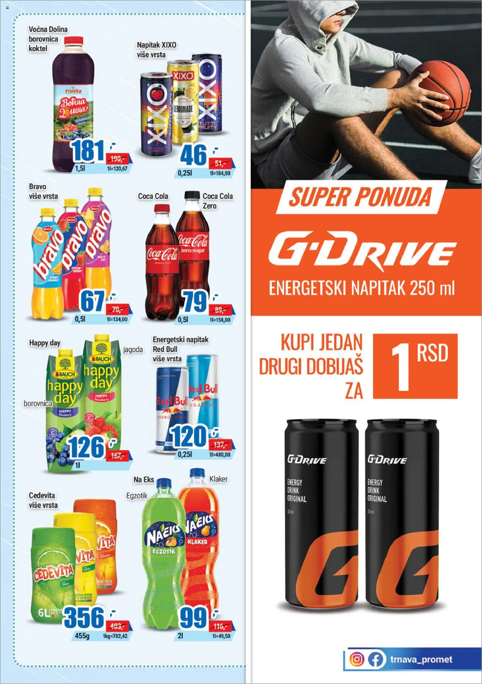Trnava Promet katalog - važi od 27.08.2026 | Strana: 15 | Proizvode: Coca Cola, Led, Cedevita, Borovnica