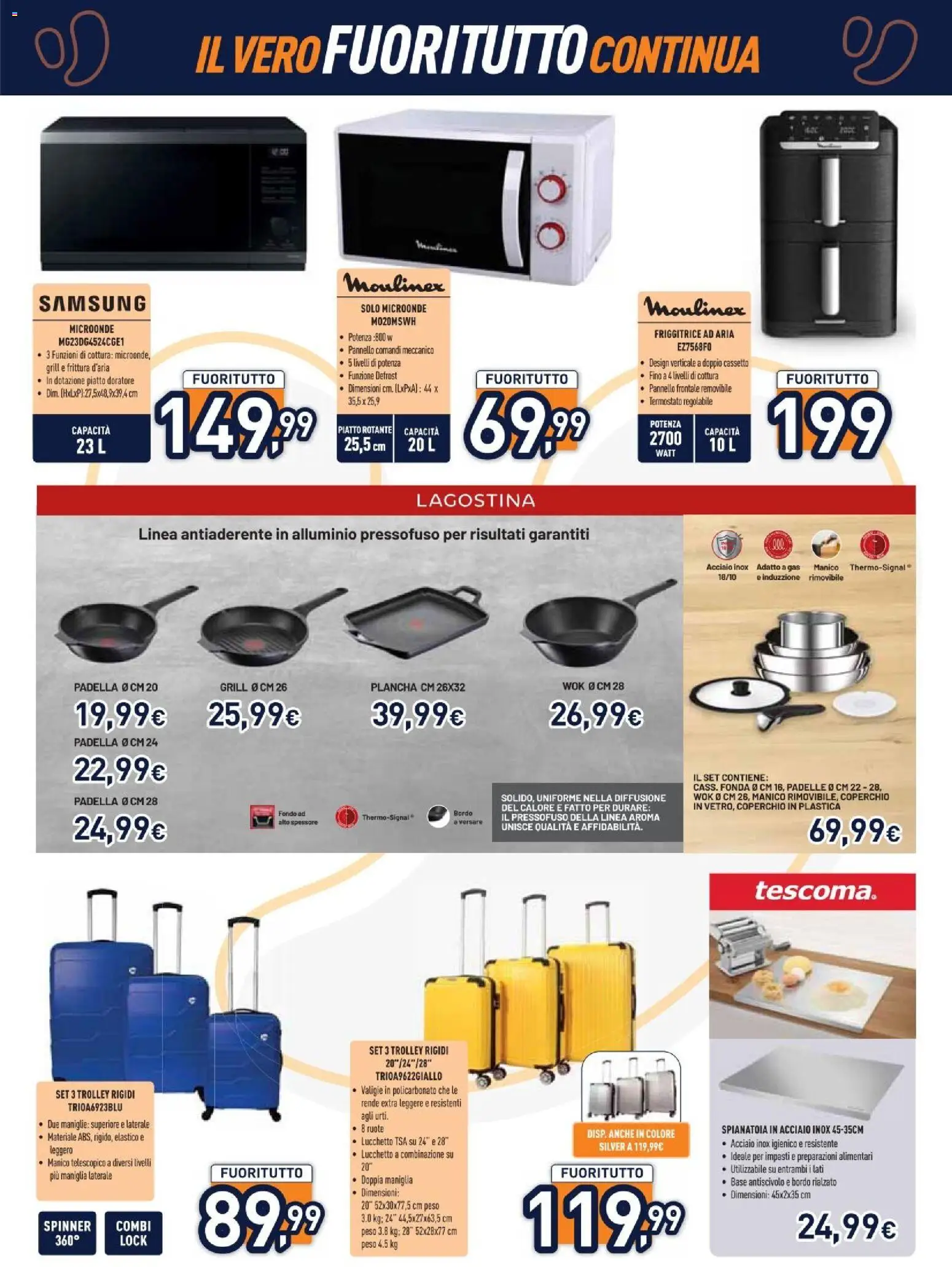 Volantino Unieuro del 10/08/2026 | Pagina: 18 | Prodotti: Microonde, Friggitrice ad aria, Padella, Samsung