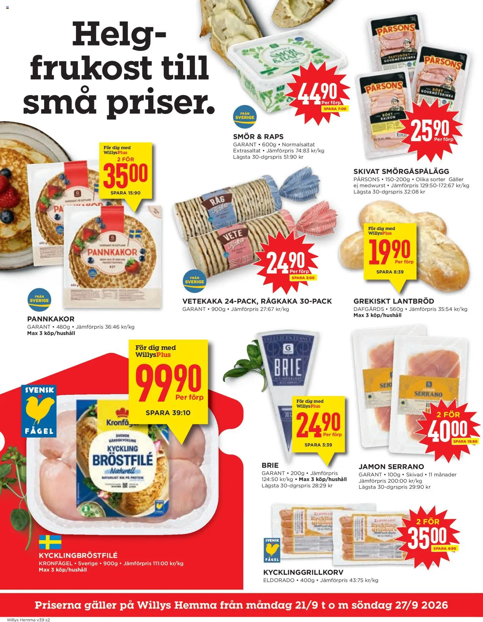 Willys reklamblad aktuell från 21/09/2026 | Sida: 2