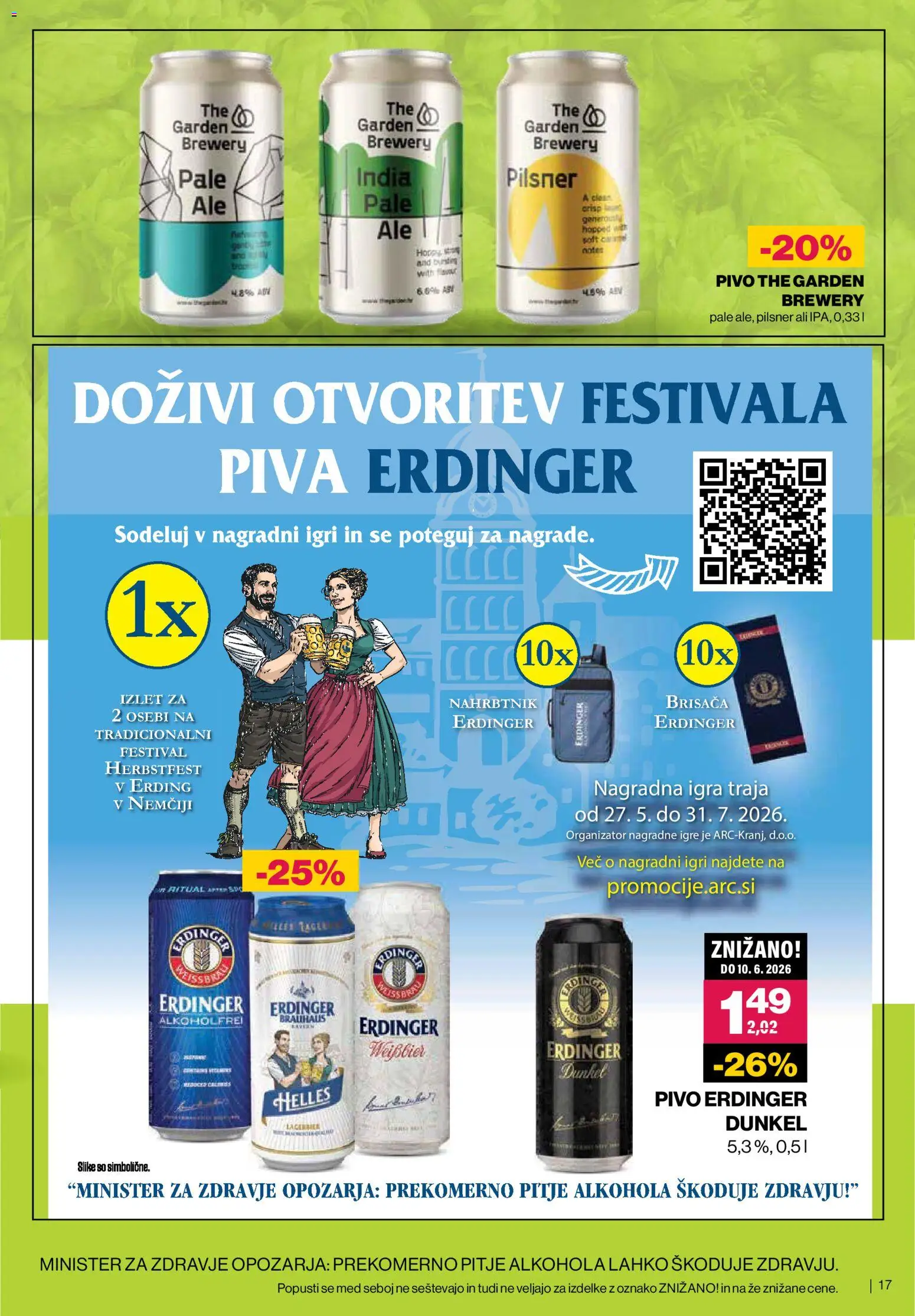 Novi Mercator katalog ponudbe – veljaven od 27.05.2026 | Stran: 17 | Izdelki: Igra, Brisača, Pivo, Nahrbtnik