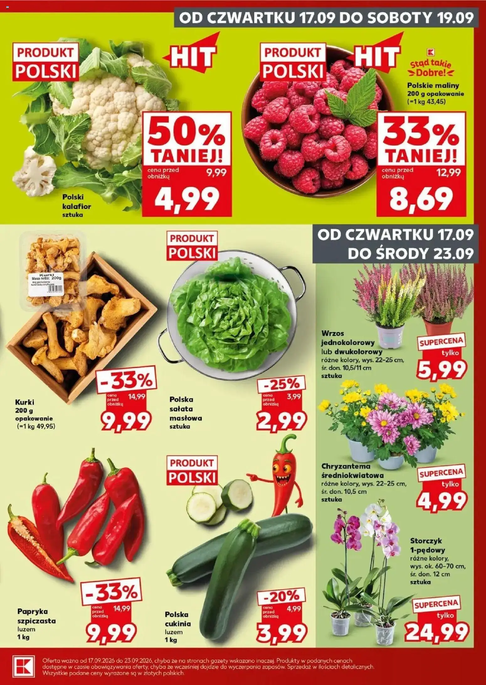 Kaufland gazetka - Super sobota od 19.09.2026 - od jutra PDF | Strona: 5 | Produkty: Kalafior, Maliny, Gazety, Papryka