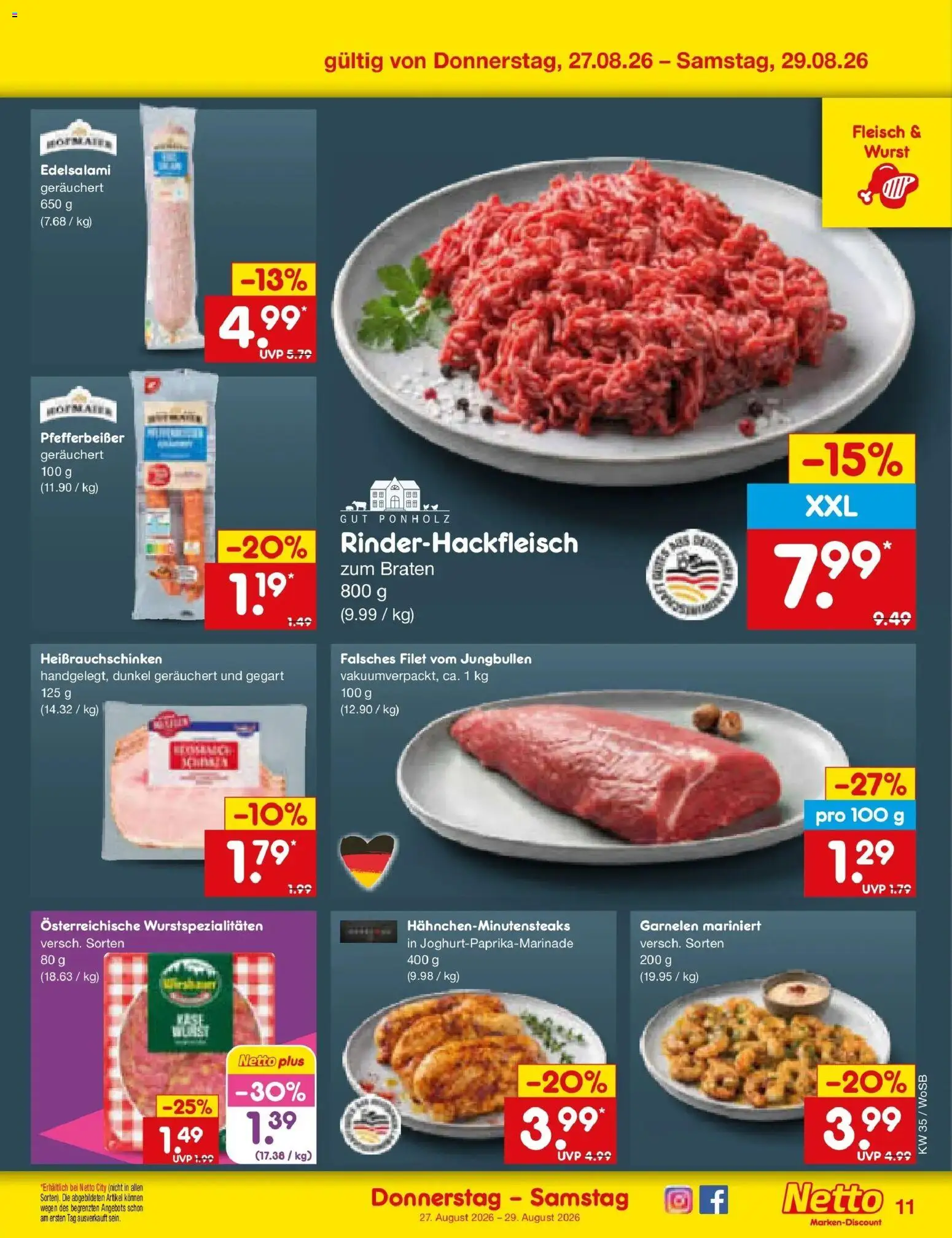 Netto Marken-Discount Prospekt Ludwigshafen-Edigheim (ab 24.08.2026) » Angebote | Seite: 49 | Produkte: Garnelen, Wurst, Fleisch