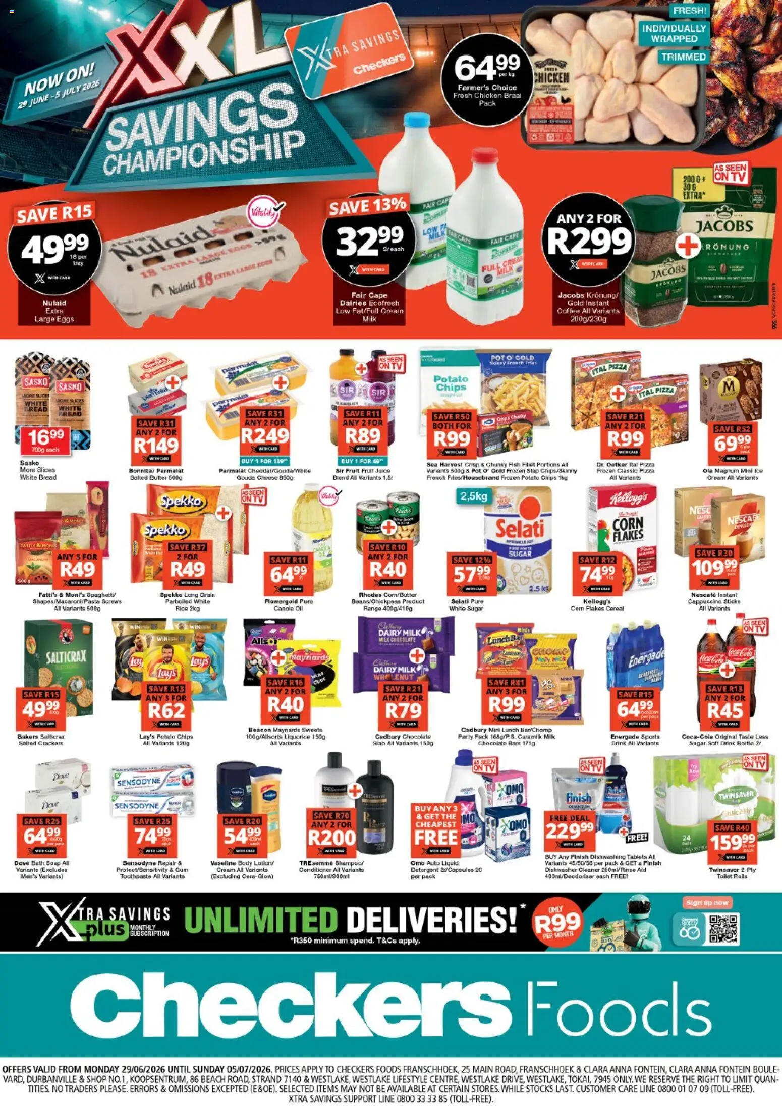 New Checkers catalogue – valid from 29/06/2026 | Page: 1 | Products: Eggs, Bread, Chocolate, Fruit