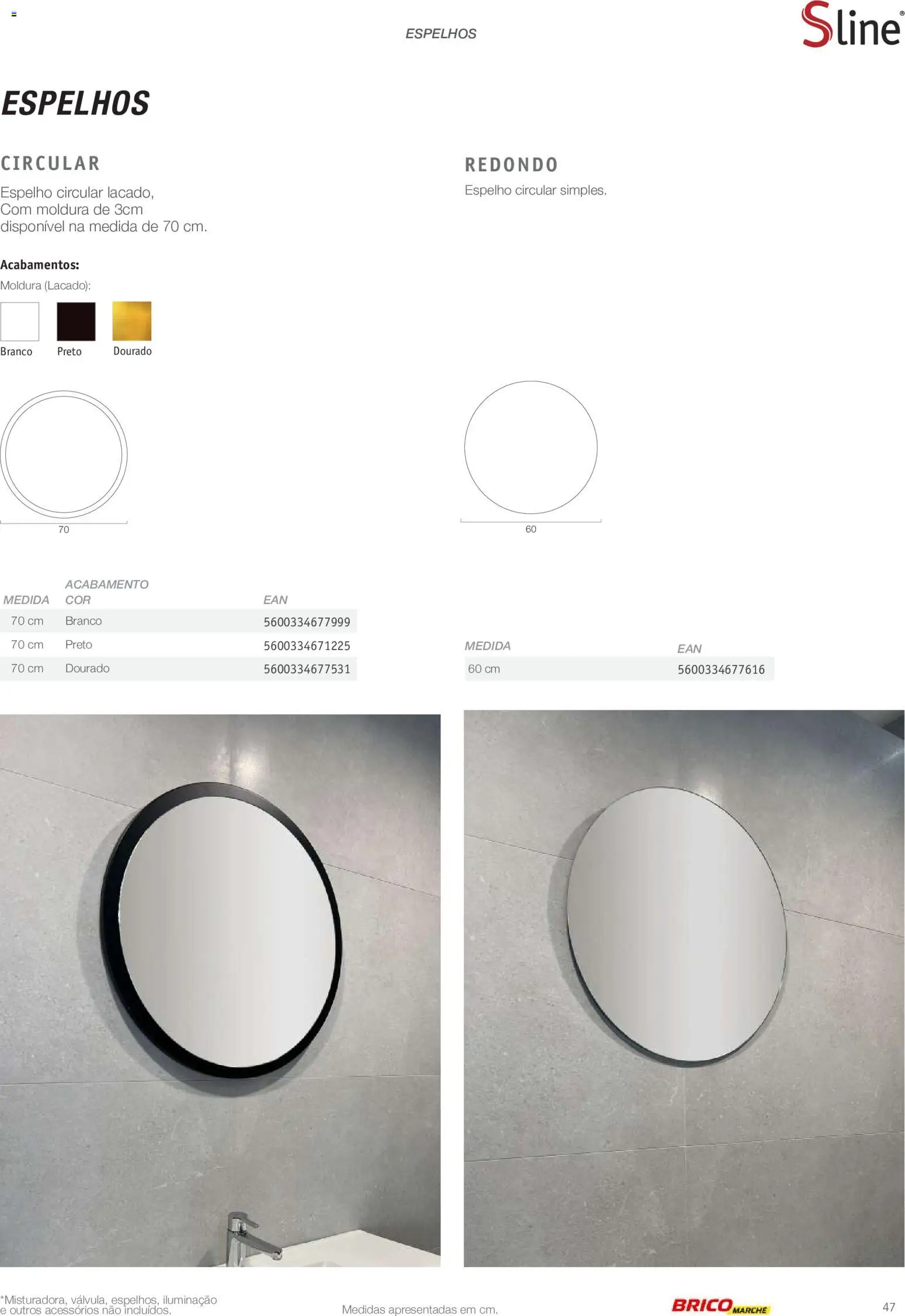 BricoMarché Catálogo de Inspiração Banho │ válido de 15/06/2026 | Página: 47 | Produtos: Moldura, Iluminação, Espelho