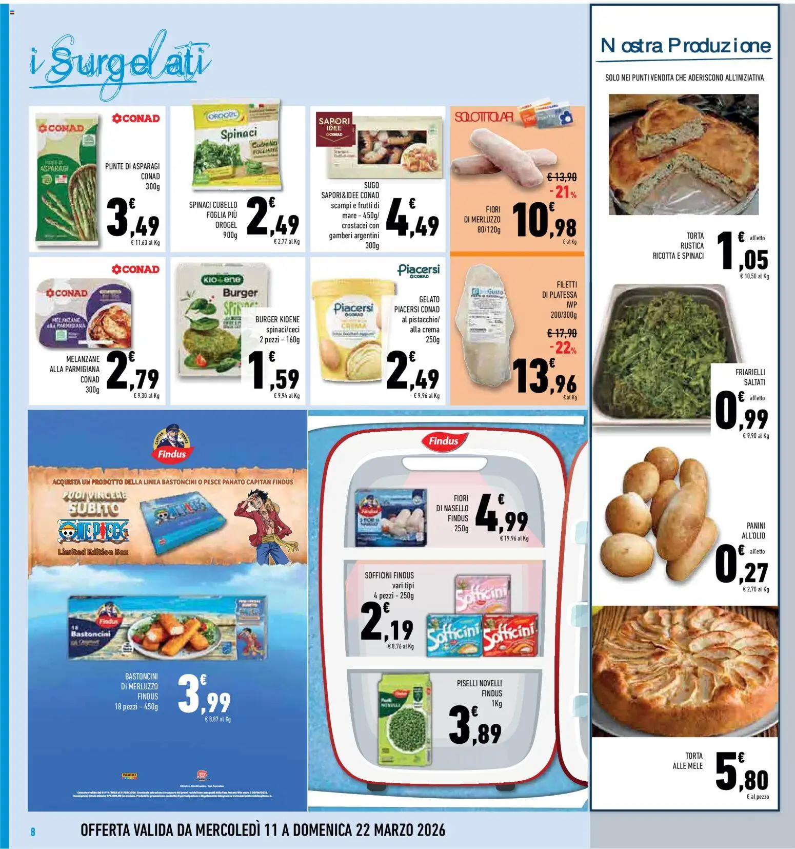 Volantino Conad del 11.03.2026 | Pagina: 8 | Prodotti: Pesce, Gamberi, Frutti di mare, Asparagi