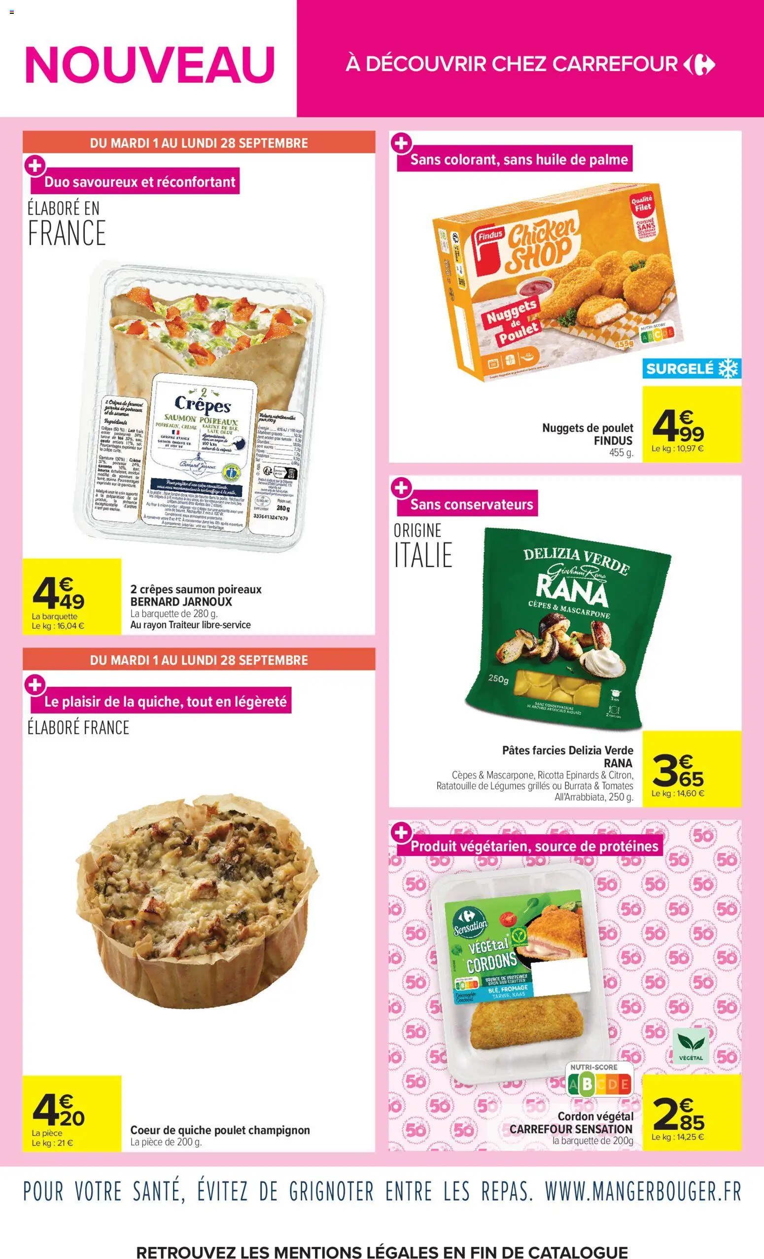 {H1} | Page: 2 | Produits: Nuggets, Crêpes, Tripes, Fromage