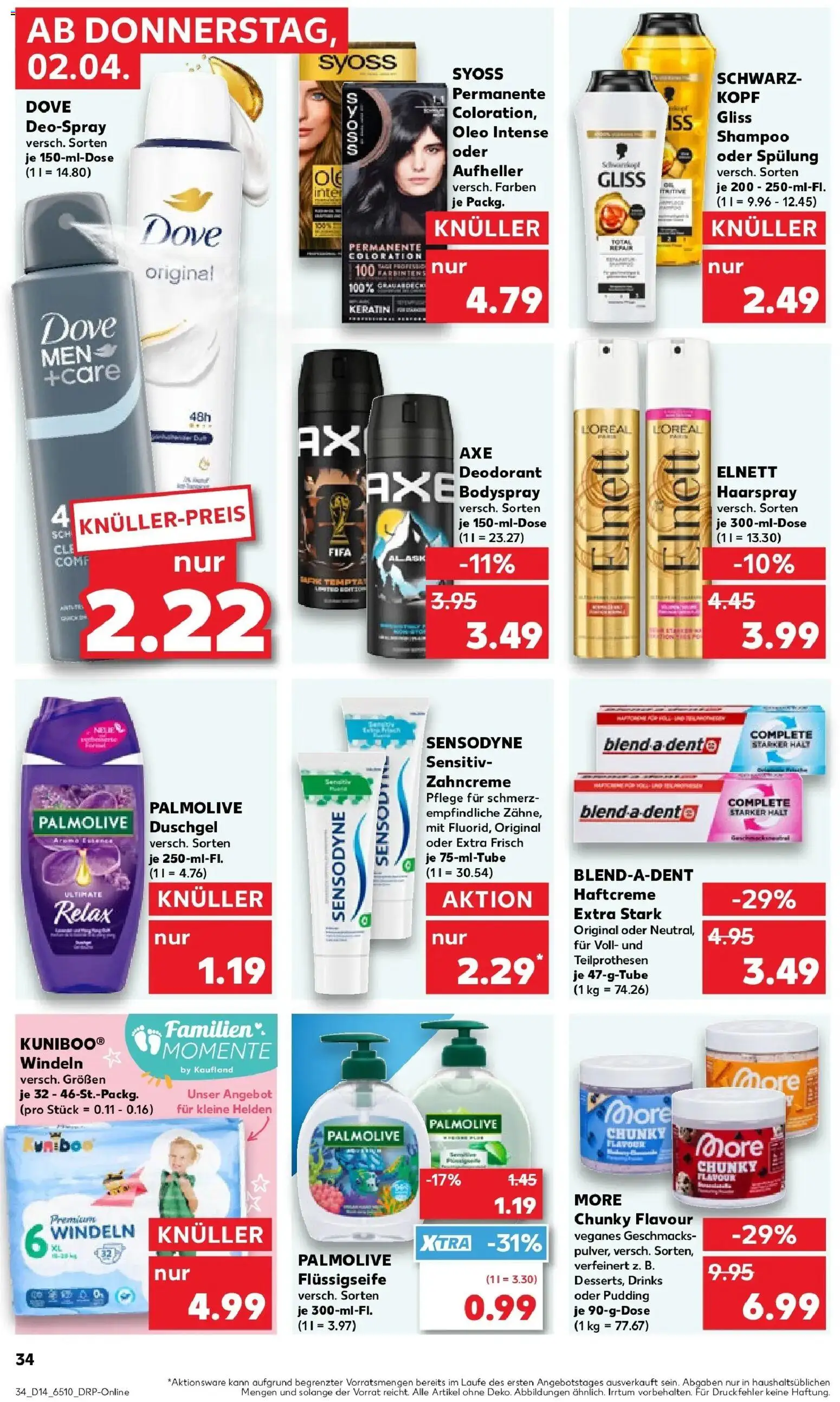 Kaufland Prospekt Bergkamen	 – gültig ab 02.04.2026 | Seite: 36 | Produkte: Spülung, Pudding, Axe, Deospray