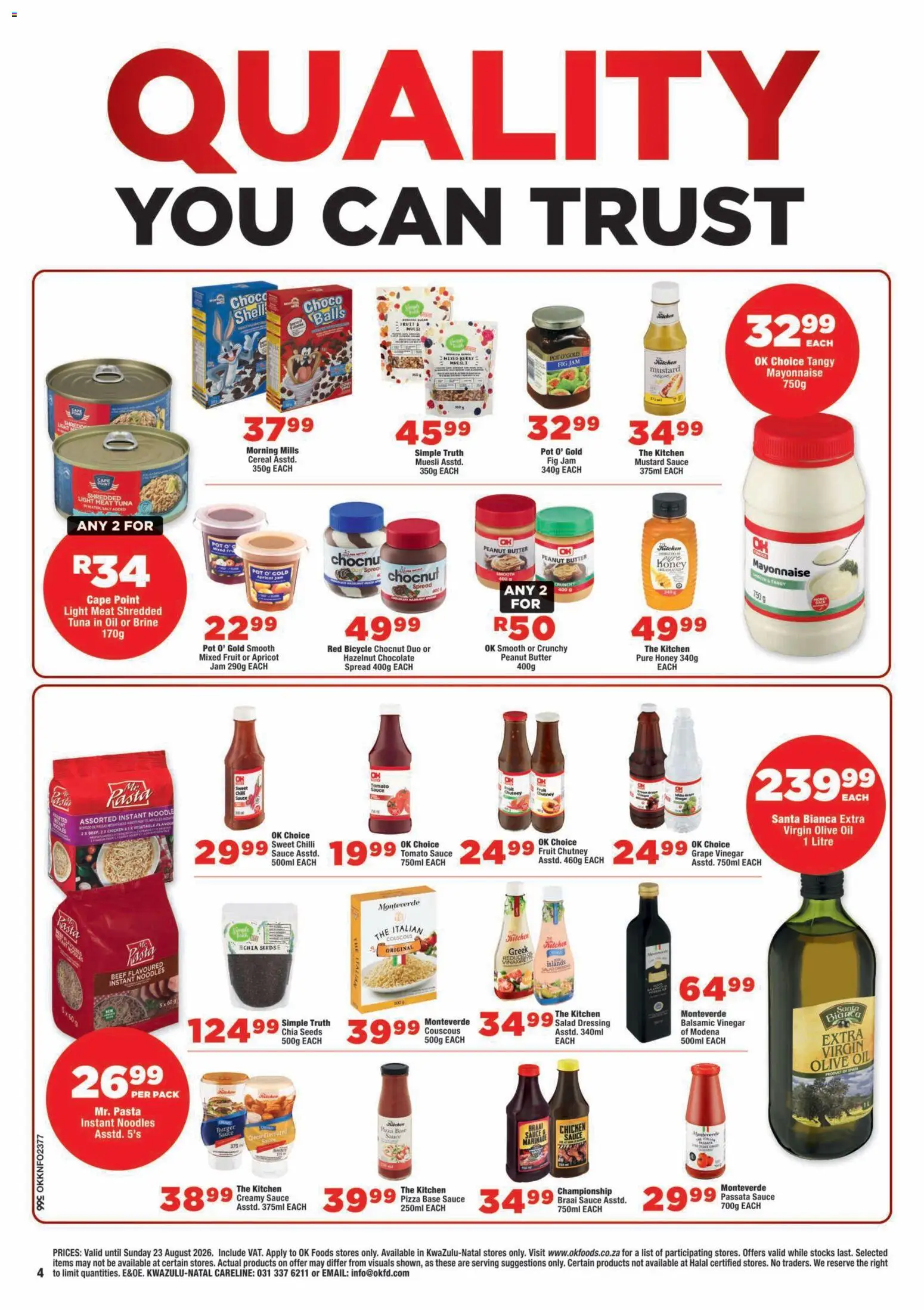 New OK Foods catalogue – valid from 12/08/2026 | Page: 4 | Products: Jam, Chutney, Spread, Chicken