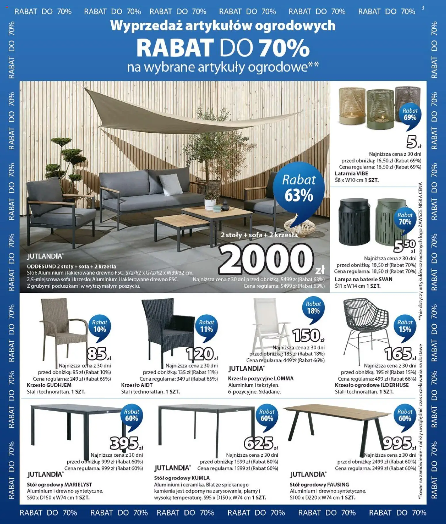 JYSK gazetka od 29.07.2026 | Strona: 3 | Produkty: Baterie, Sofa, Stół, Stół ogrodowy