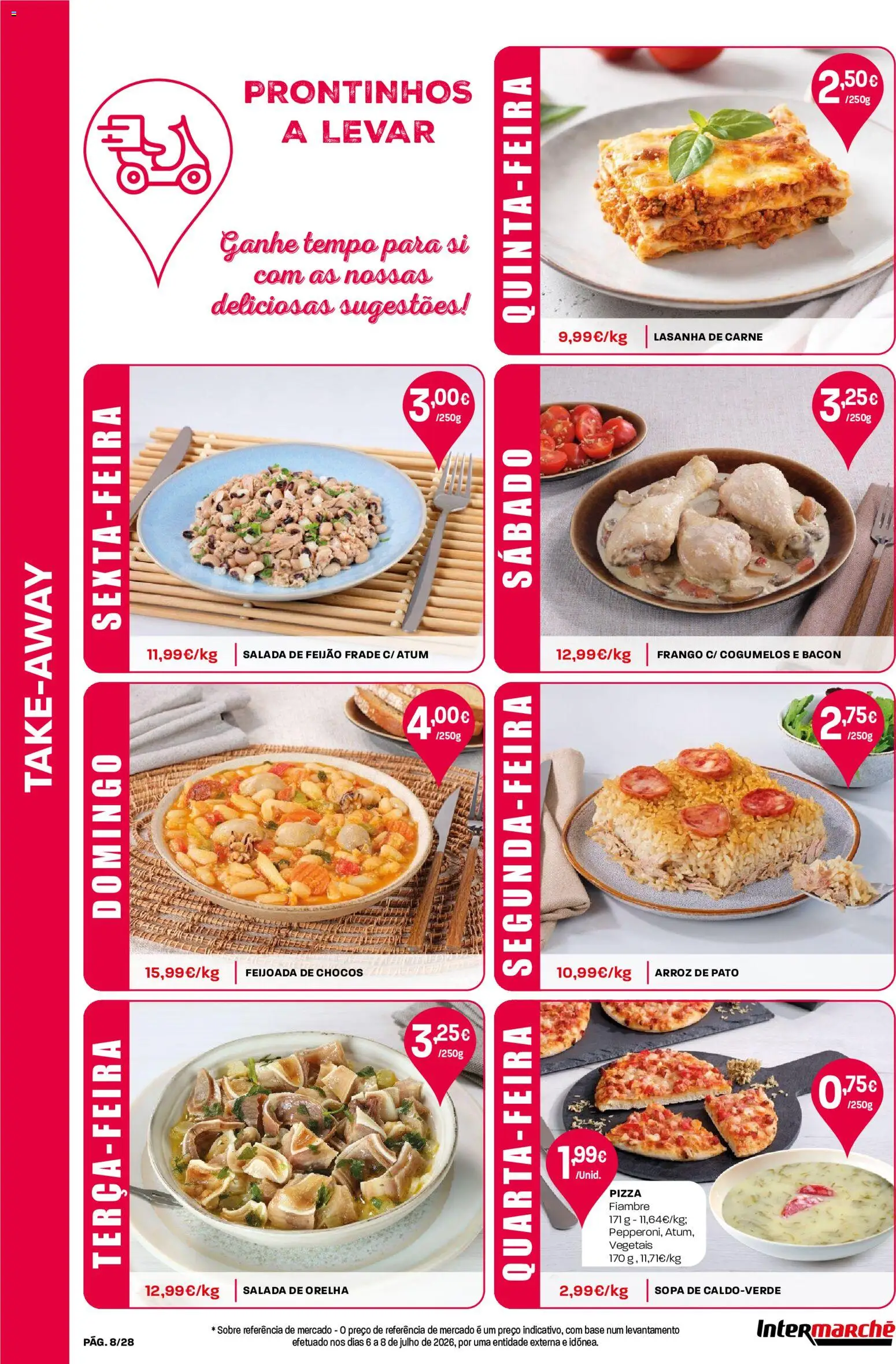 Intermarché Folheto Contact │ válido de 06/08/2026 | Página: 8 | Produtos: Bacon, Frango, Lasanha, Pizza