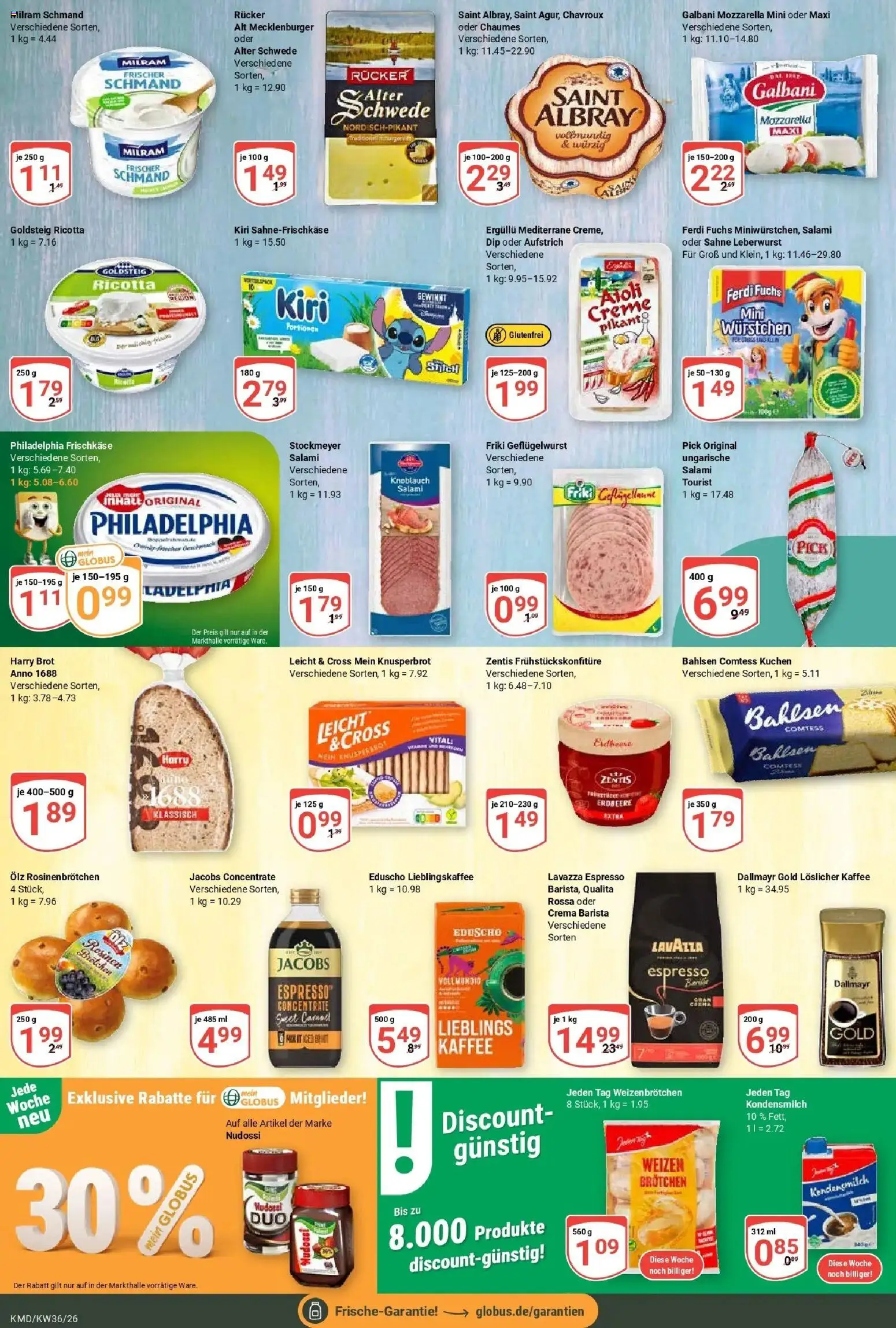 Globus Prospekt Köln (ab 31.08.2026) » Angebote online | Seite: 18 | Produkte: Philadelphia, Knoblauch, Kondensmilch, Kuchen