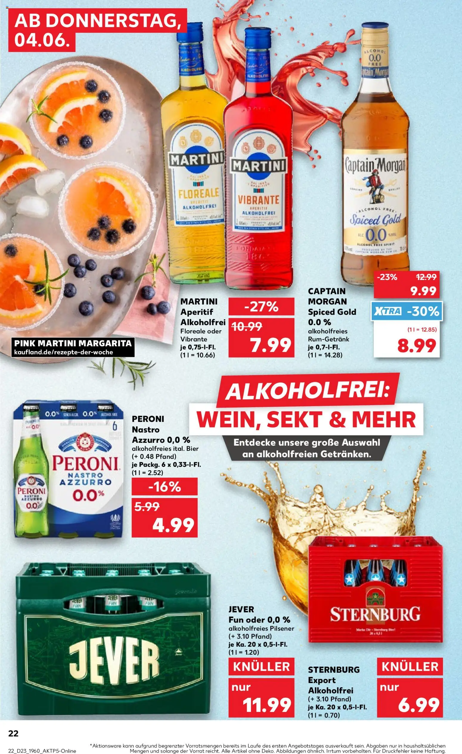 Kaufland Prospekt – gültig ab 04.06.2026 | Seite: 22 | Produkte: Martini, Sekt, Rum, Jever