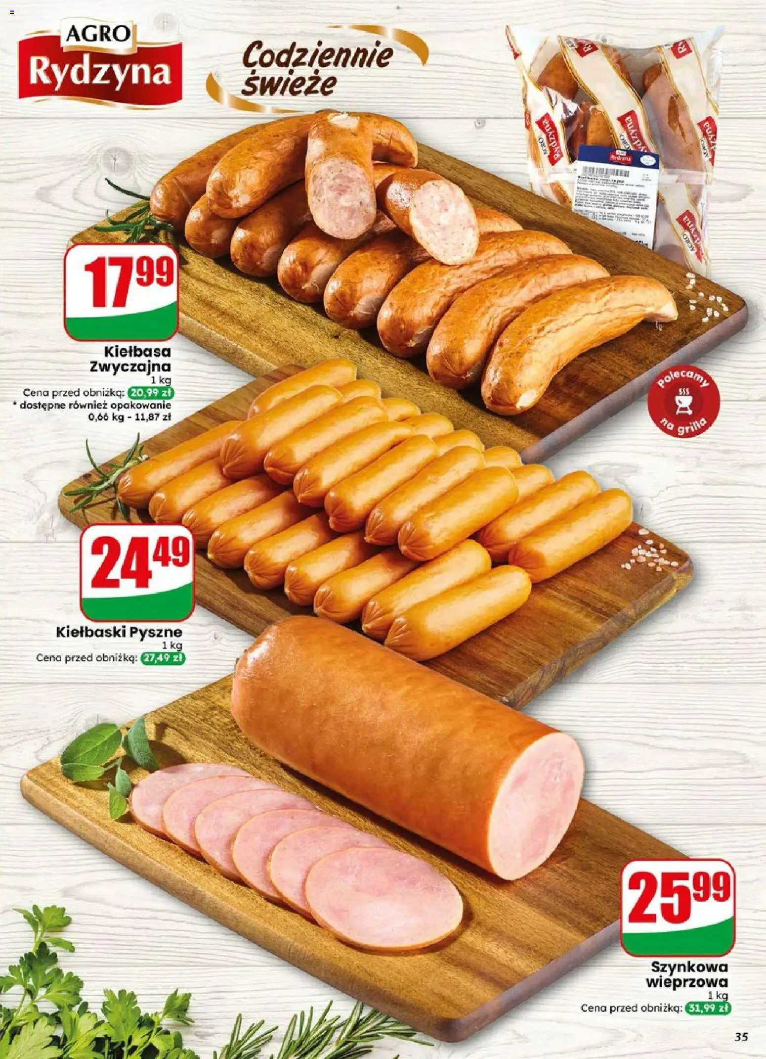 Dino gazetka od 19.08.2026 | Strona: 35 | Produkty: Kiełbasa, Kiełbaski