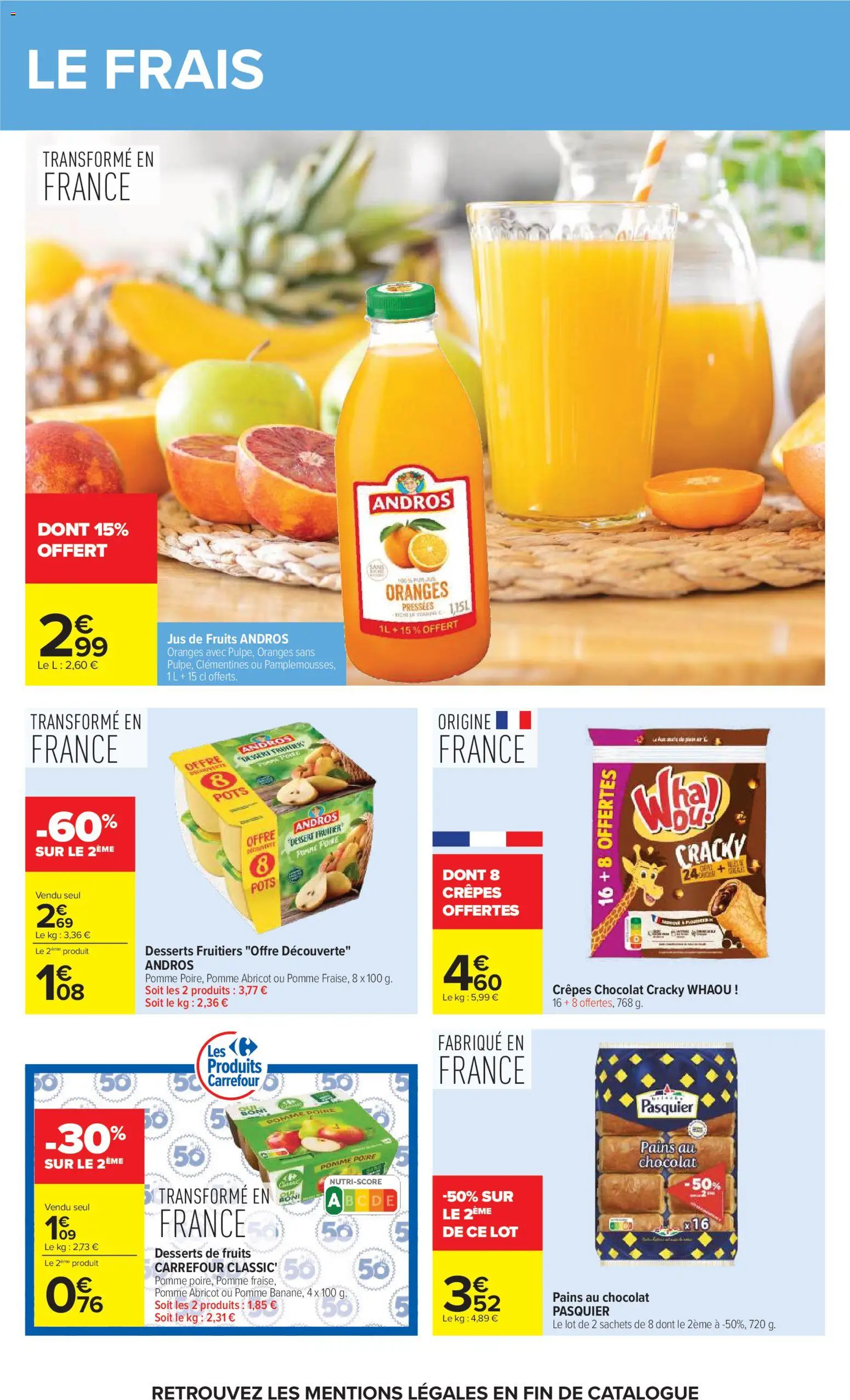 {H1} | Page: 43 | Produits: Poire, Pomme, Chocolat, Jus