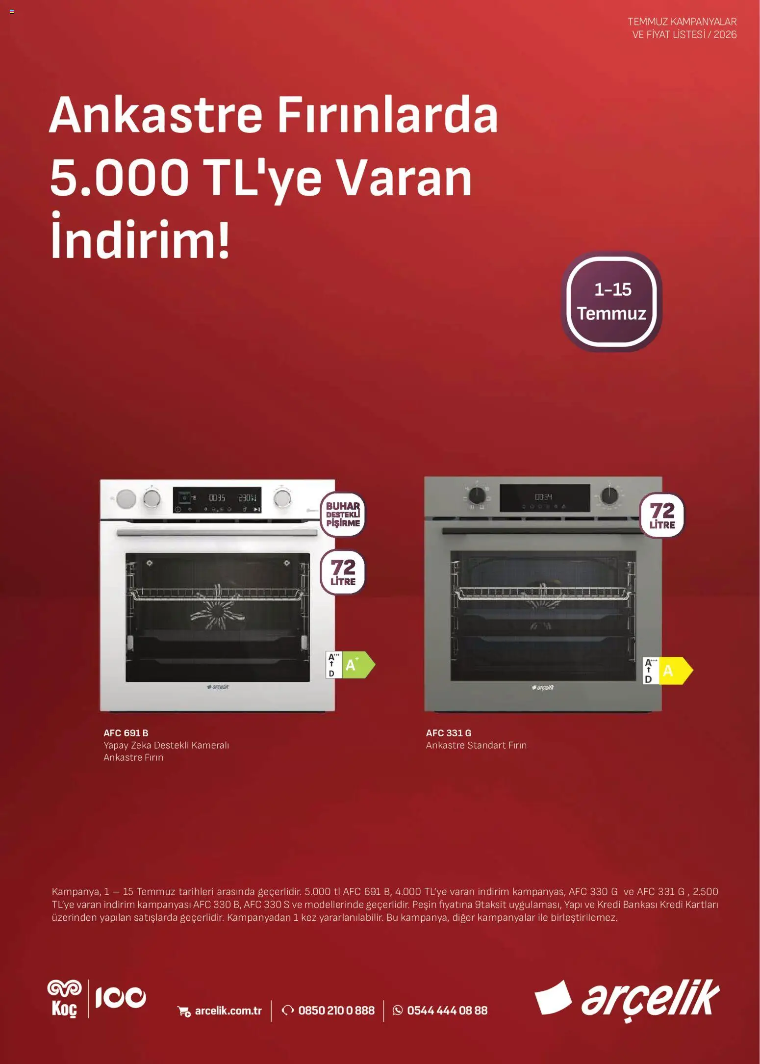 Arçelik - Ankastre Kataloğu - 01 Temmuz 2026 tarihinden itibaren geçerlidir | Sayfa: 2 | Ürünler: Fırın