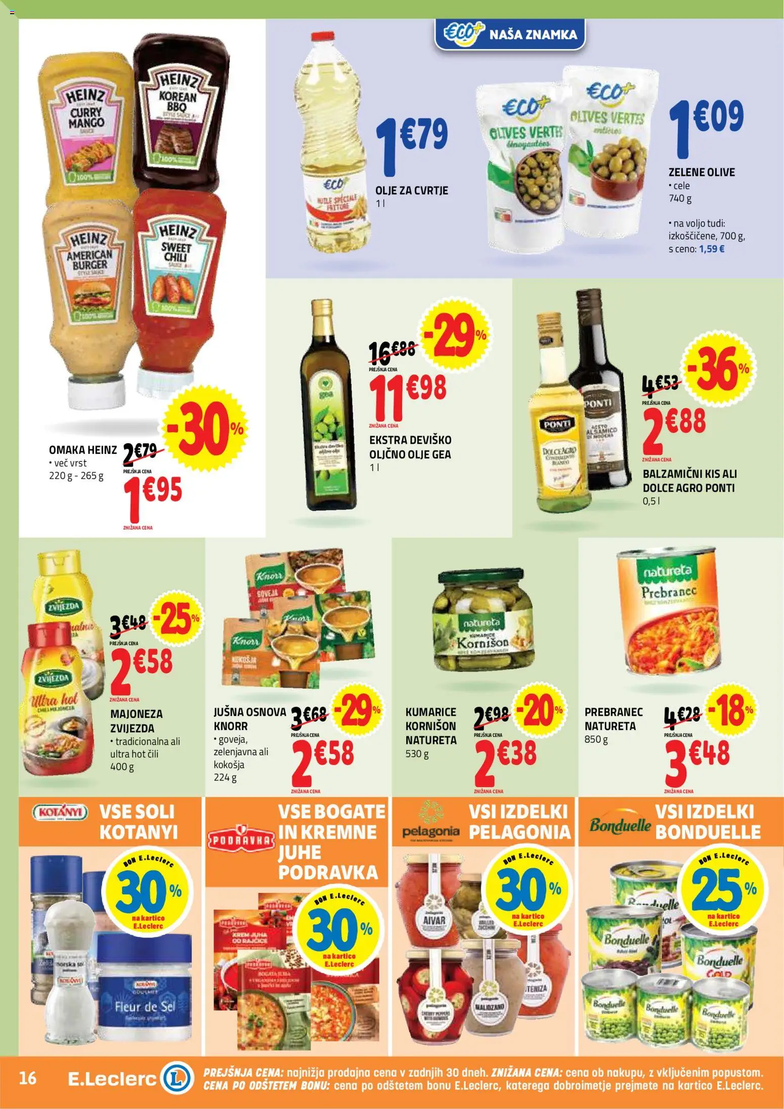 Novi E.leclerc katalog ponudbe – veljaven od 08.07.2026 | Stran: 16 | Izdelki: Olive, Top doble cara, Sol, Mango