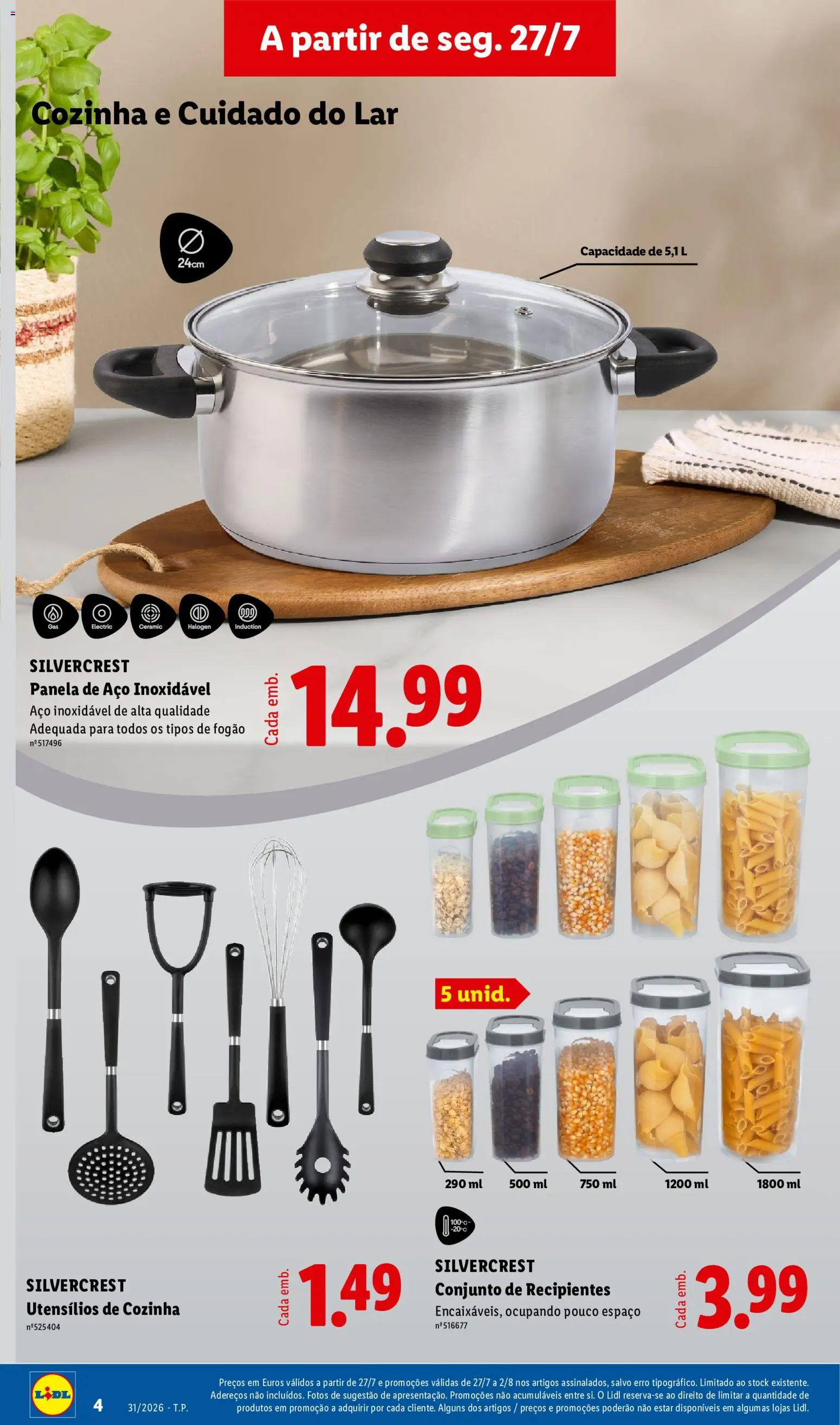Lidl Novidades │ válido de 27/07/2026 | Página: 4 | Produtos: Fogão, Panela