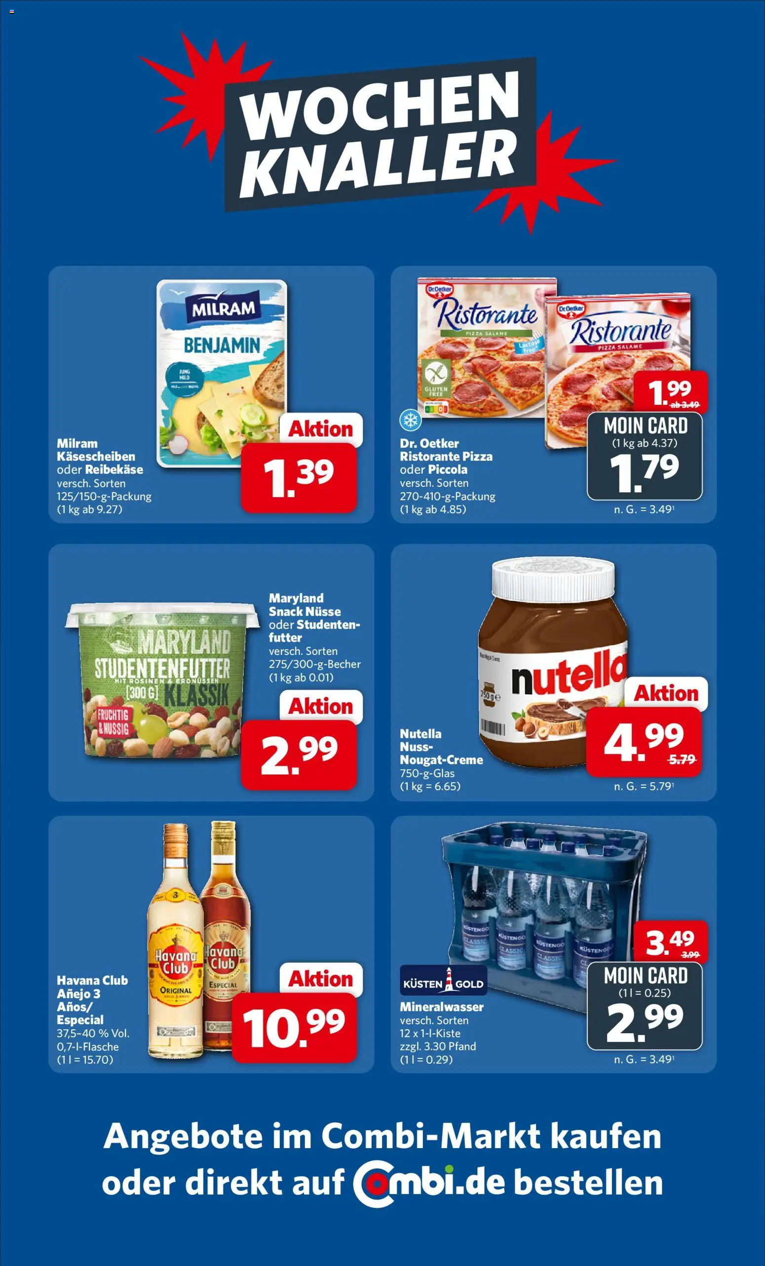 Combi Prospekt – gültig ab 31.08.2026 | Seite: 28 | Produkte: Ristorante, Milram, Reibekase, Nüsse