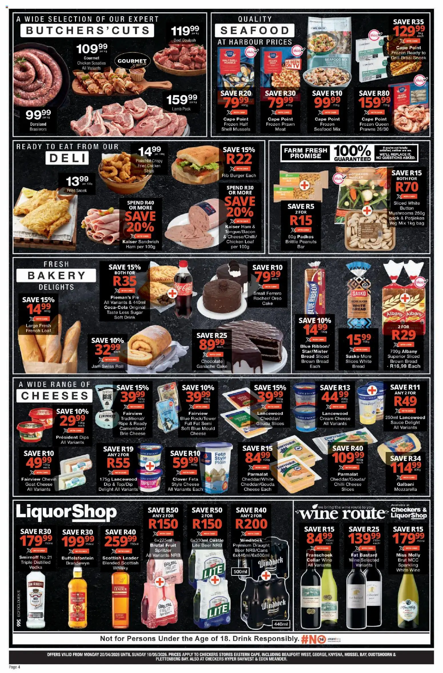 New Checkers catalogue – valid from 20.04.2026 | Page: 4 | Products: Mushrooms, Jam, Grill, Cream