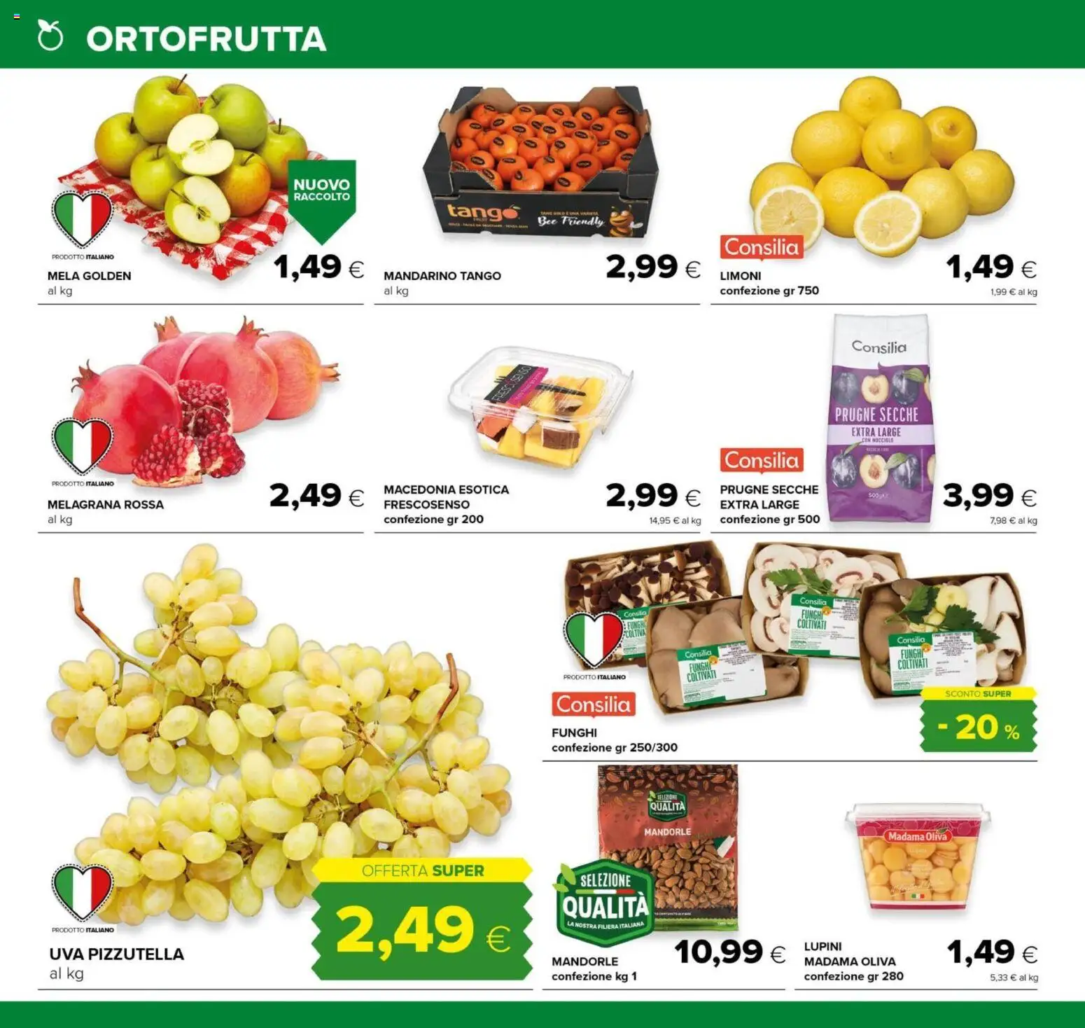 Volantino Tigre del 25/09/2026 | Pagina: 6 | Prodotti: Prugne, Mandorle, Uva, Limoni