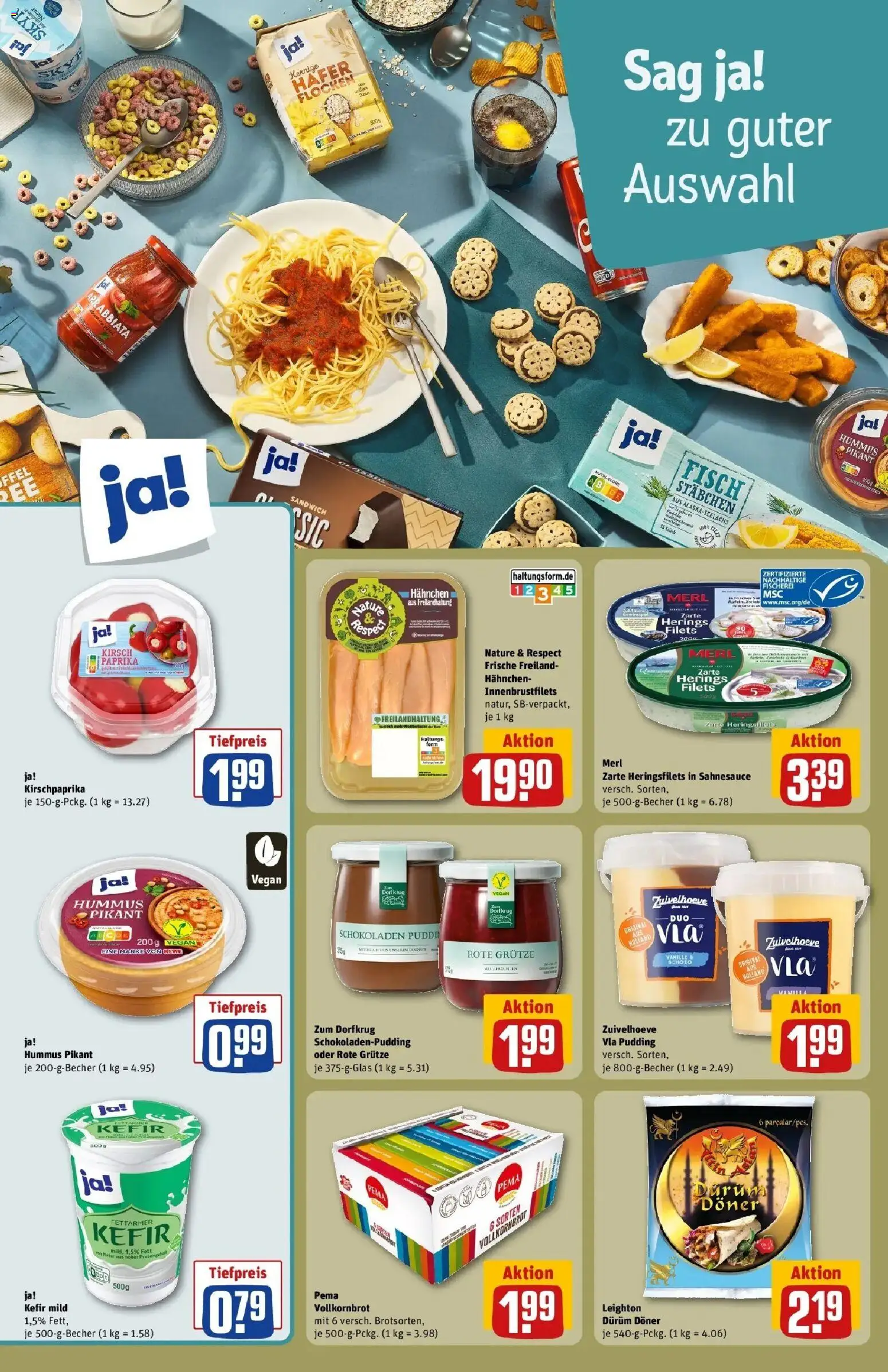 REWE Prospekt ab 07.09.2026 zum Blättern » Angebote | Seite: 18 | Produkte: Kefir, Vanille, Fisch, Flocken